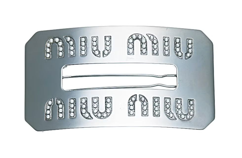 Miu Miu Silver & Crystal Hair Clip Made in Italy