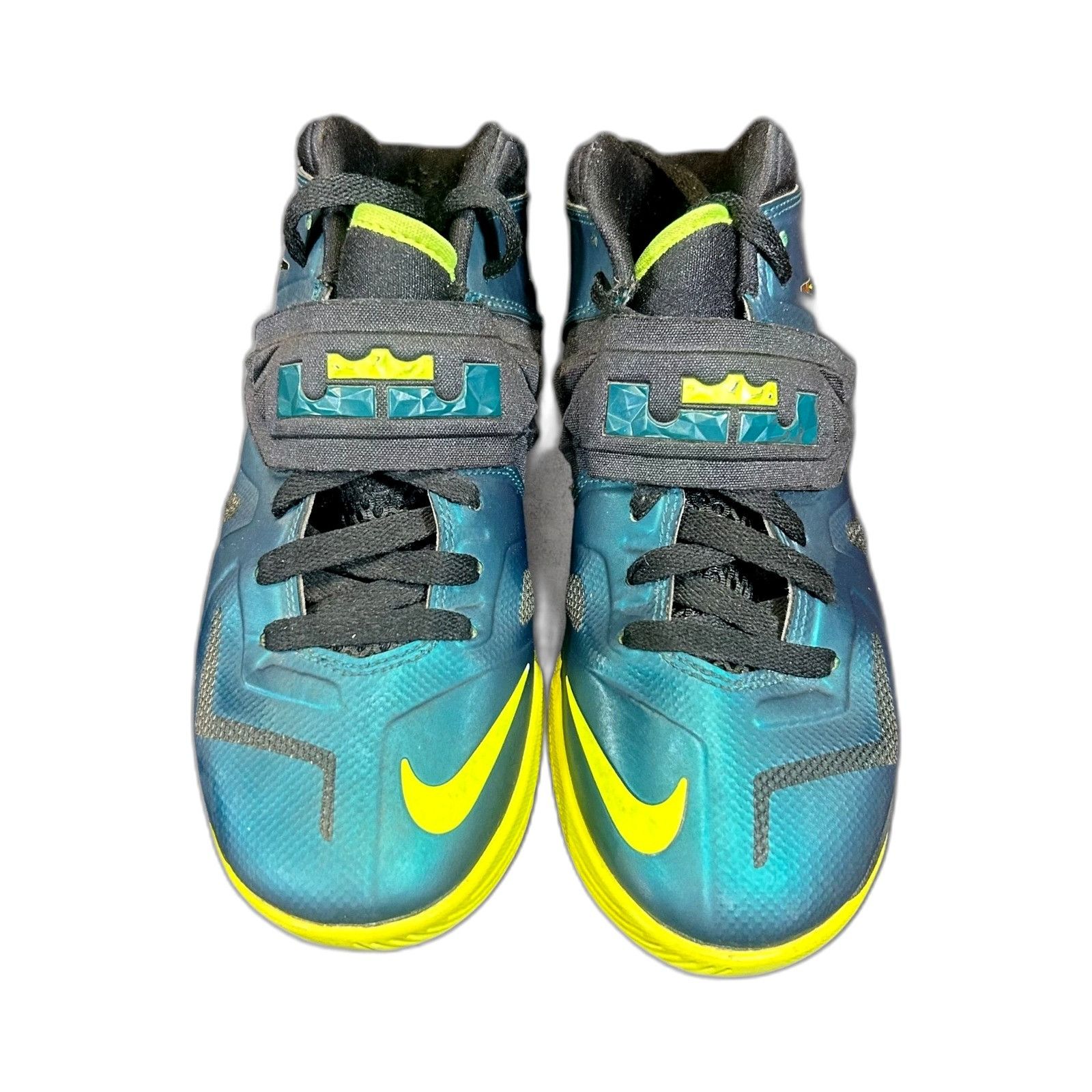 Nike Nike Boys Sz 4.5Y LeBron Zoom Soldier 7 Mid Sea Green Volt Y Size US XXS / EU 40 - 4 Thumbnail