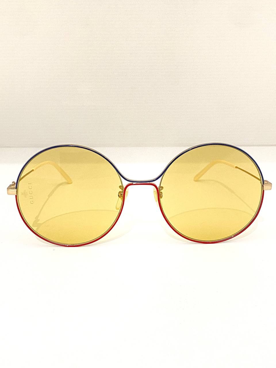 Gucci Gucci GG Logo Oversized Mirrored Gold Round Metal Sunglasses Size ONE SIZE - 4 Thumbnail