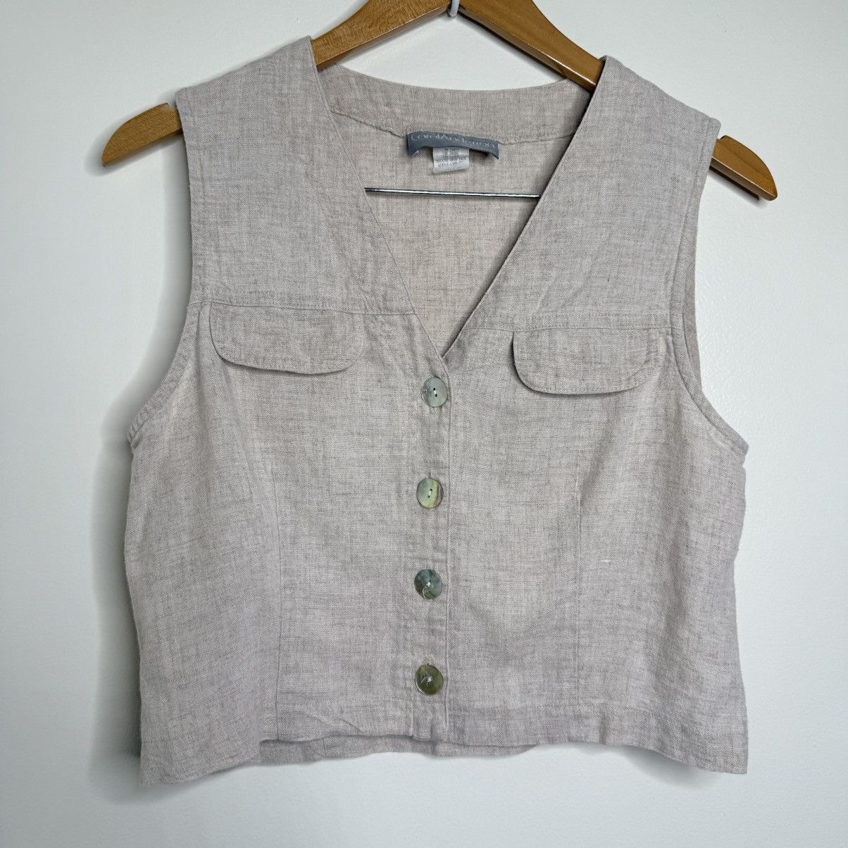 Vintage Vintage Carol Anderson Linen Blend Vest Top Size 8 Oatmeal Size M / US 6-8 / IT 42-44 - 1 Thumbnail