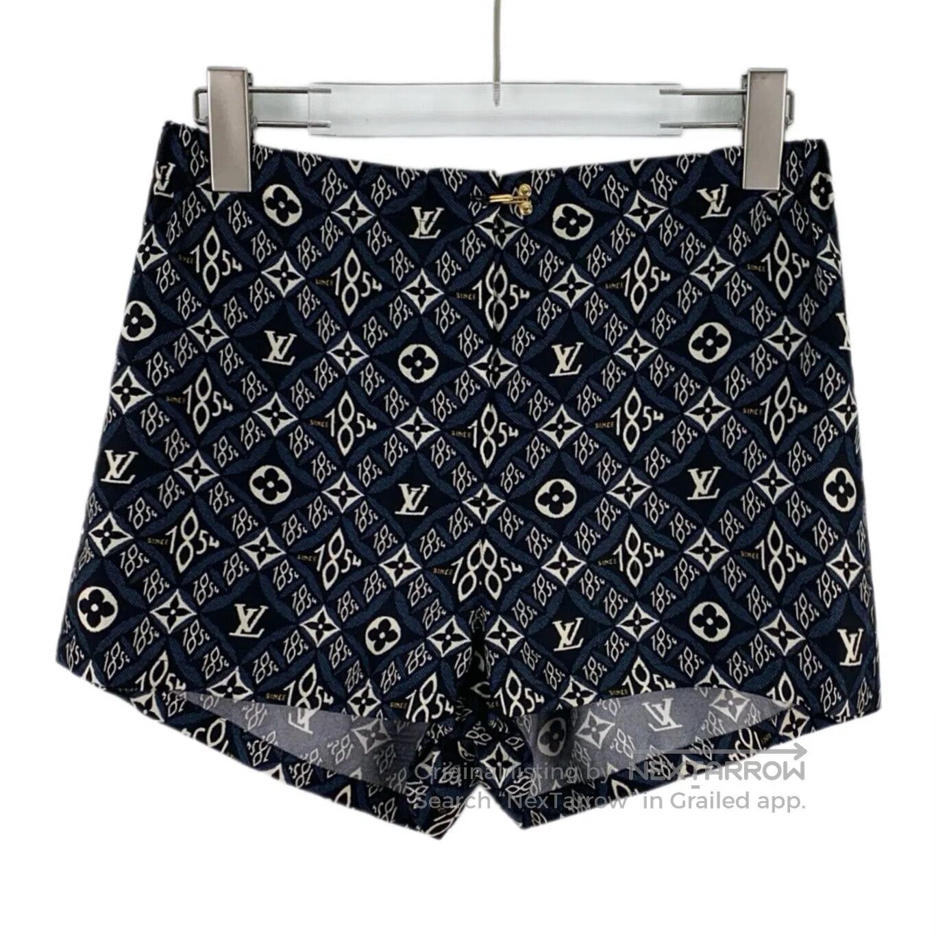 Louis Vuitton Louis Vuitton Dark Blue Logo Monogrammed Silk Casual Short Size US 34 / EU 50 - 1 Thumbnail