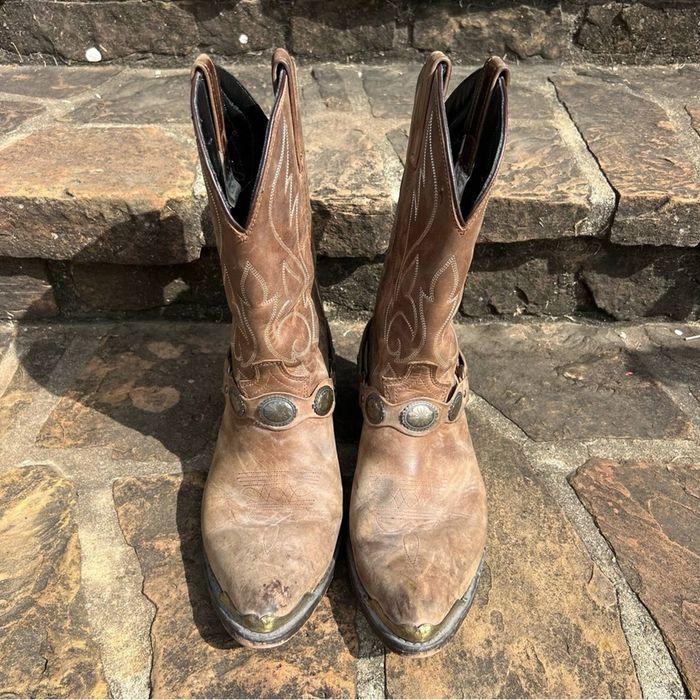 Vintage Laredo 10EW Masterson Concho Harness Chain cowboy boots