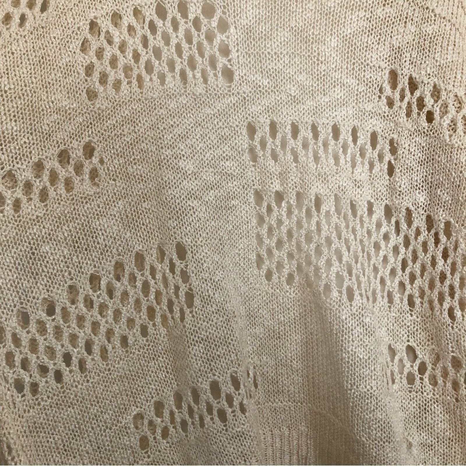 Other Cozy Knit Cream Color Open Front Cardigan Sweater Size M / US 6-8 / IT 42-44 - 8 Thumbnail