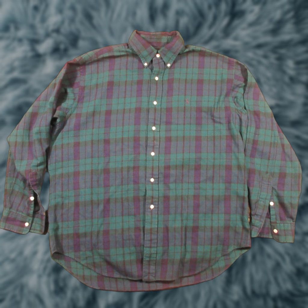 Polo Ralph Lauren VTG Polo Ralph Lauren Flannel Shirt Mens L Oversized Black Watch Plaid EUC Shirt Button-Up Slim Fit Men’s Blue Cotton Casual Vintage Size US L / EU 52-54 / 3 - 1 Thumbnail