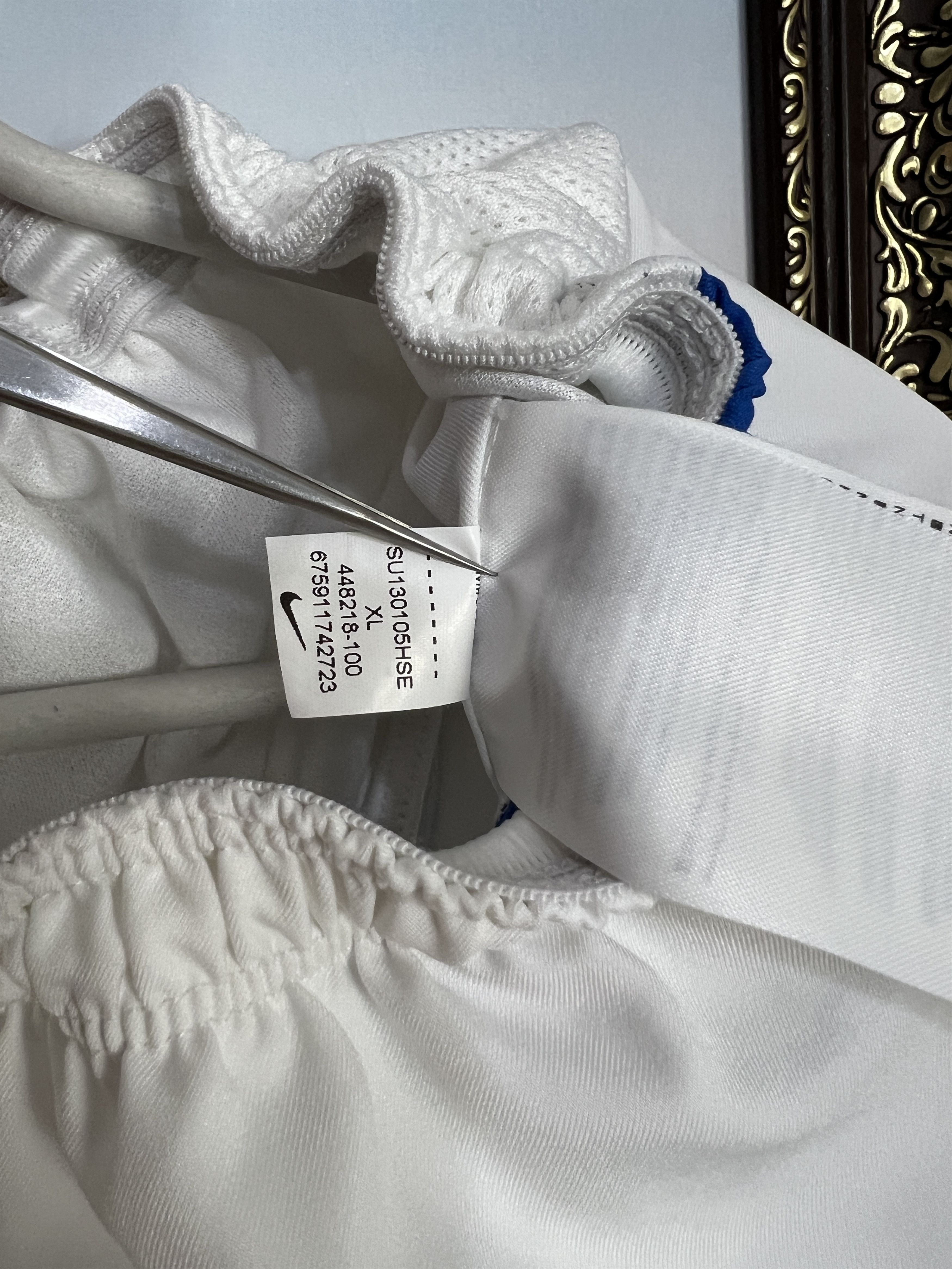 Nike Nike Zurich Football White Blue Shorts Soccer Mens Athletic Size US 36 / EU 52 - 10 Thumbnail