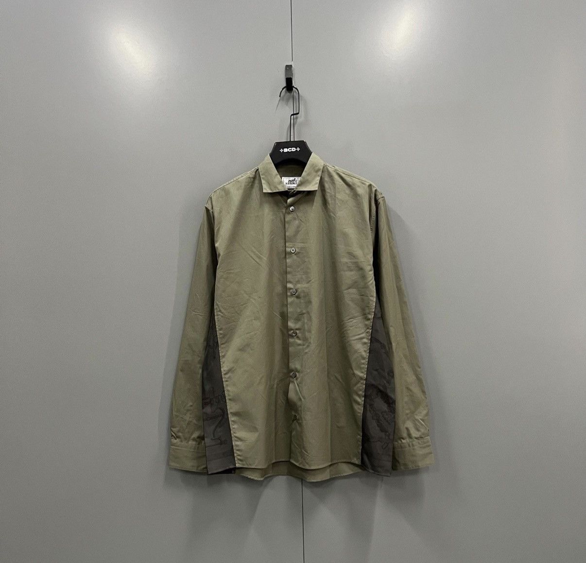 Hermes Hermès Green Color-blocked Shirt J41 Size US M / EU 48-50 / 2 - 1 Thumbnail