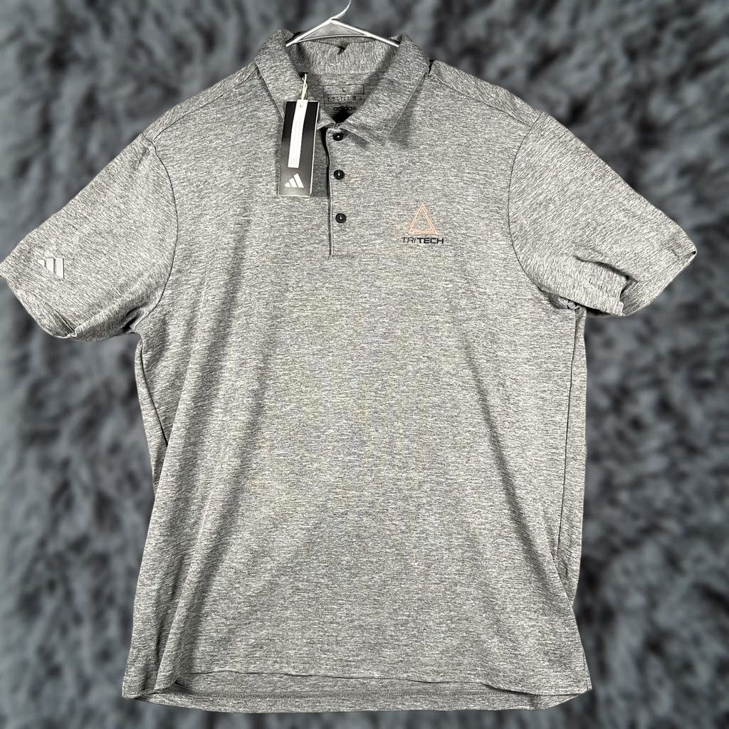Adidas Adidas Polo Shirt Mens Large Gray Black Heather Performance Golf A582 HTR HS401 Size US L / EU 52-54 / 3 - 1 Thumbnail