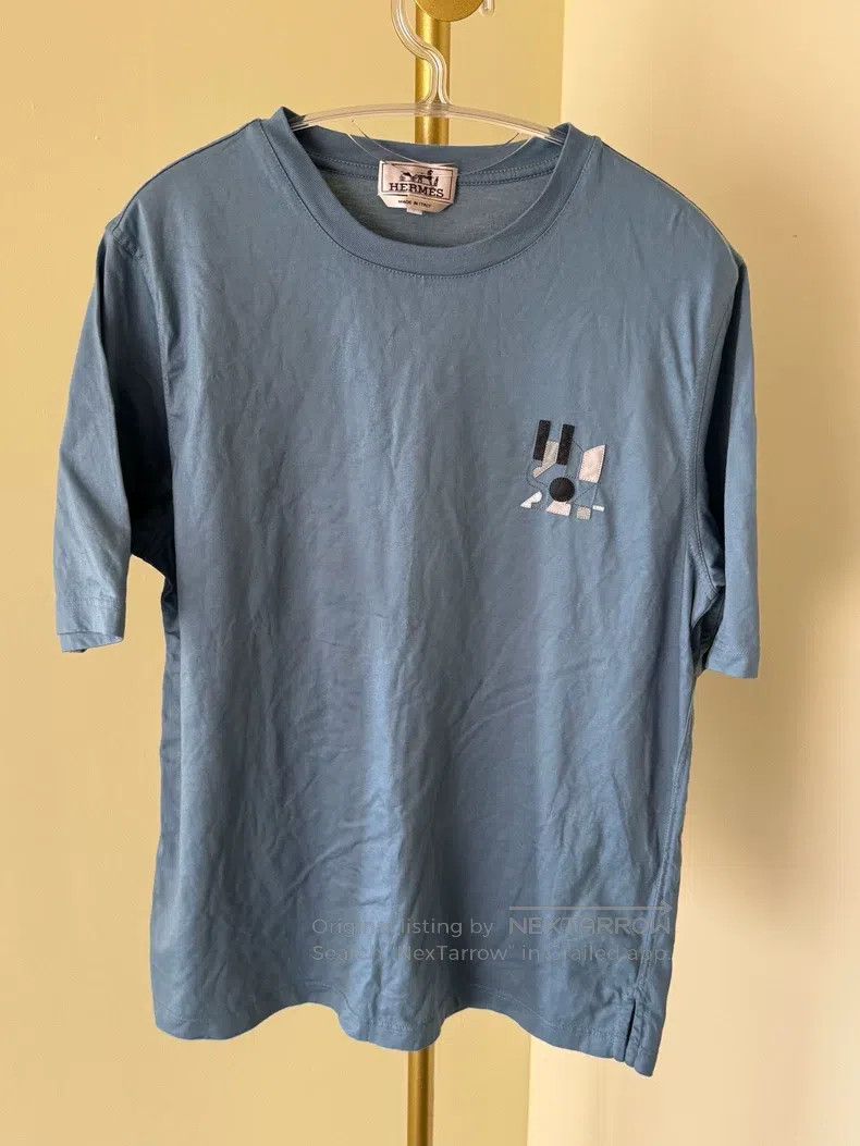 Hermes Hermes Short-sleeve T-shirt with chest leather H24 design, Size S / US 4 / IT 40 - 1 Thumbnail