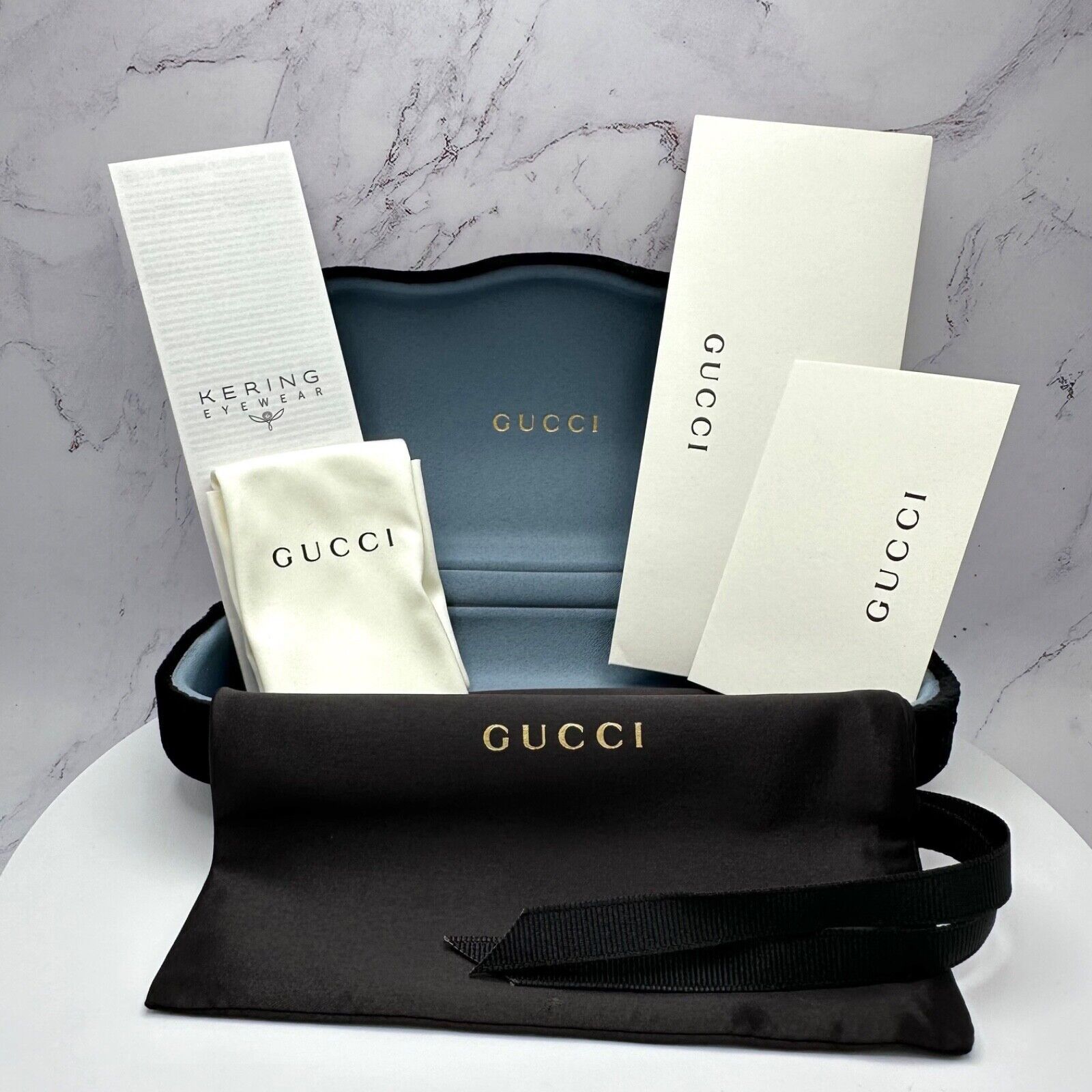 Gucci GUCCI Sunglasses New Black Oversized Acetate Gold Metal Logo Size ONE SIZE - 10 Thumbnail