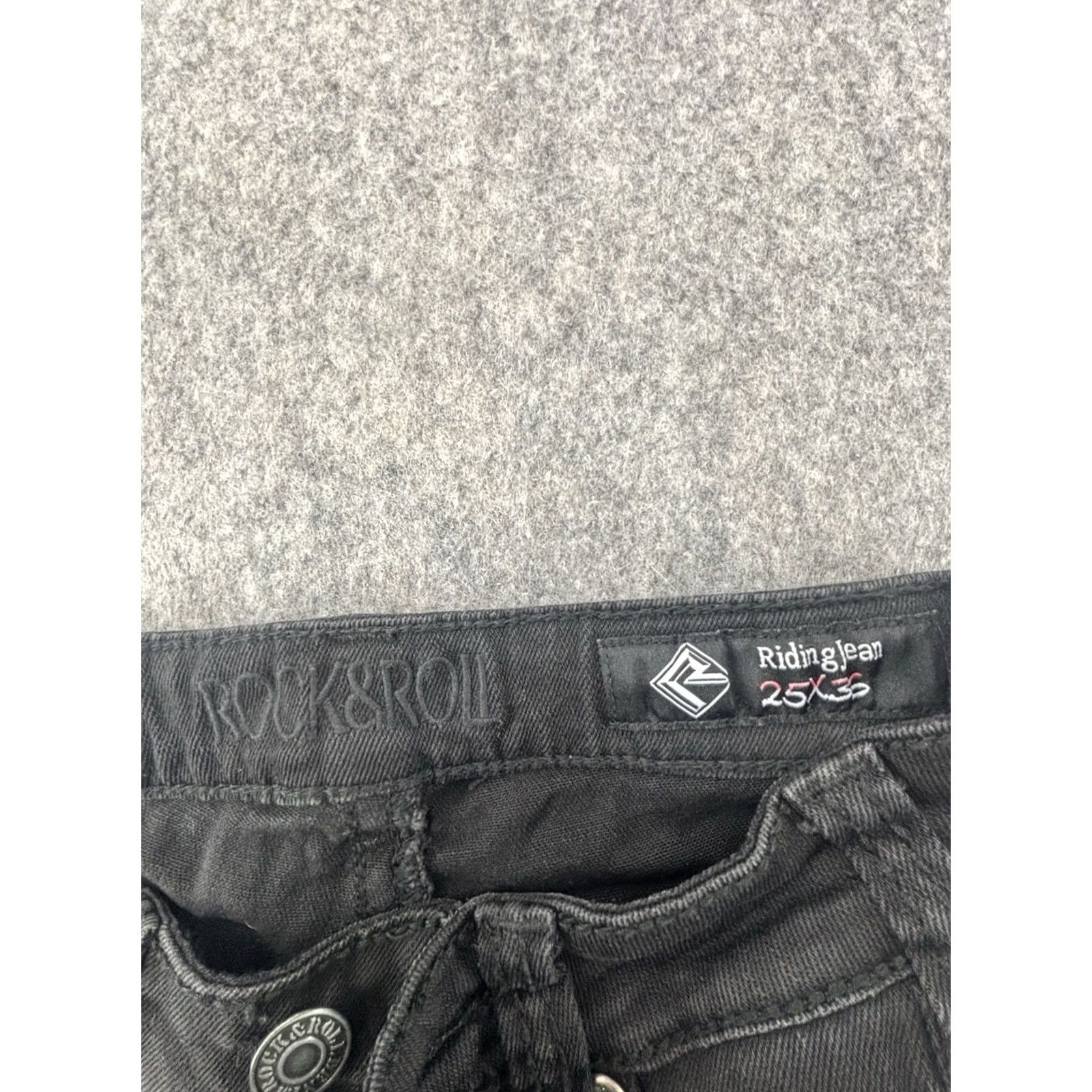 Denime Rock and Roll Cowgirl Jeans Women's Black Denim Size 25x35 Stretch 5-Pocket Rock Theme Skinny Regular Denim Jeans Boys and Girls W25XL35 Mens Womens Size 42" / US 20 - 4 Thumbnail