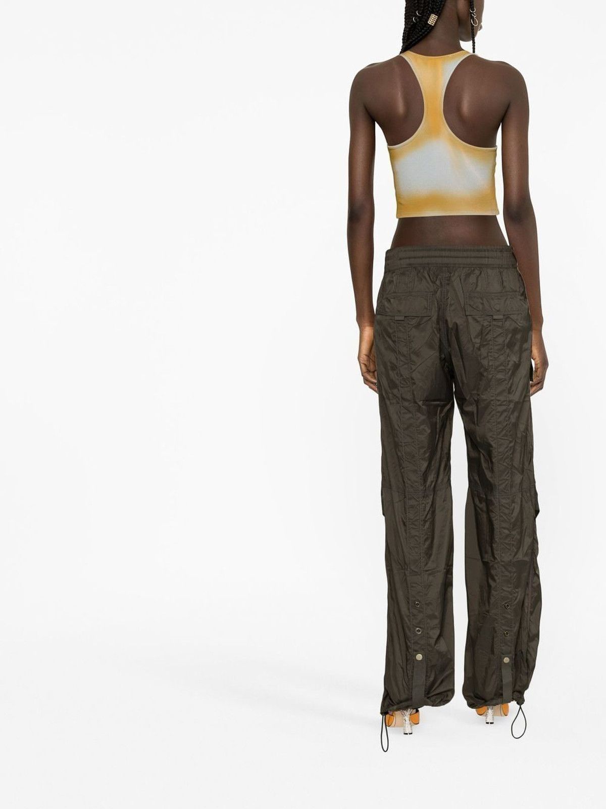 Off-White o1gr1nt0425 Laundry Ribbed Rowing Top in Beige Grey Size M / US 6-8 / IT 42-44 - 2 Thumbnail