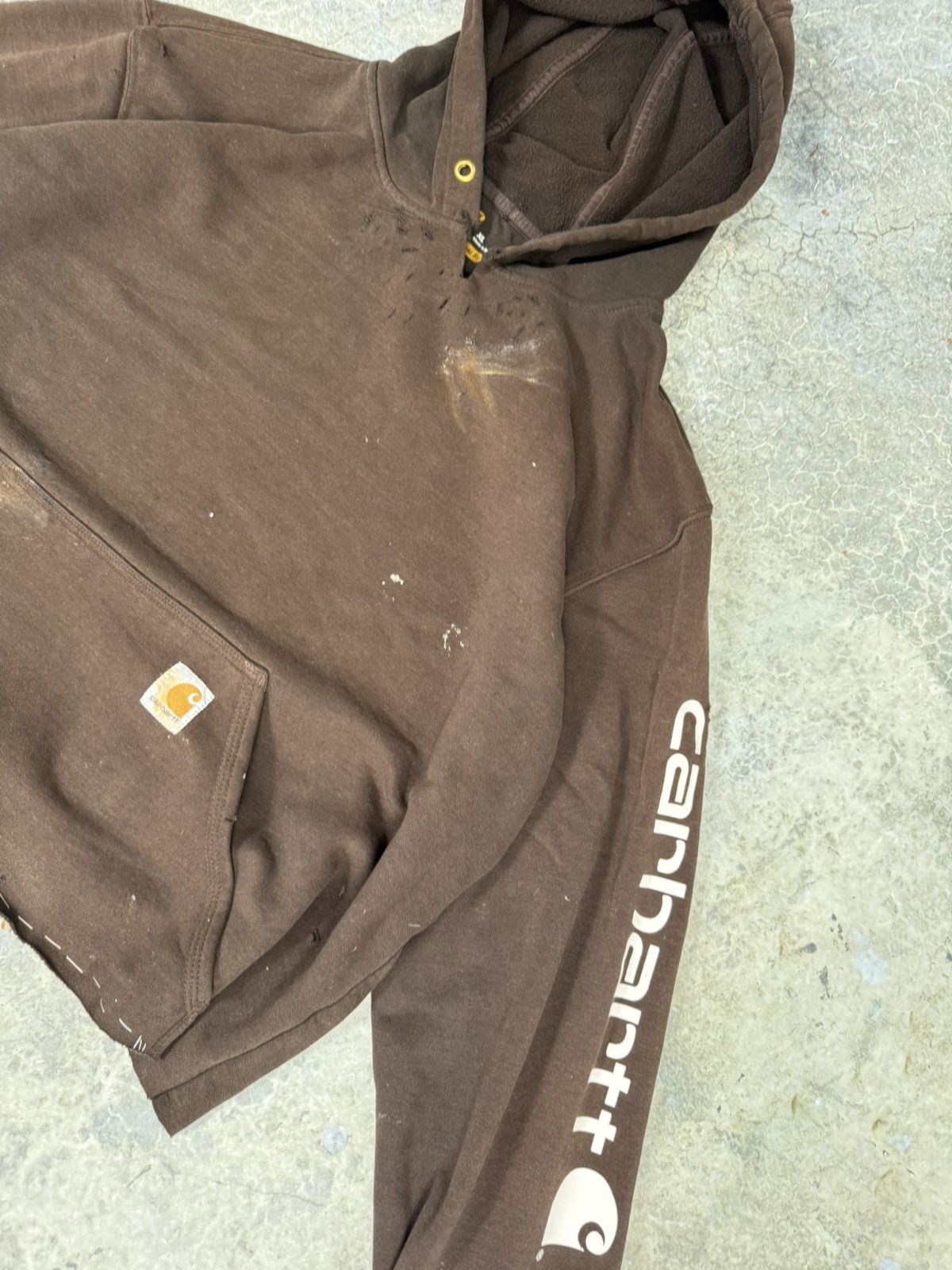 Thrashed Cropped and sewn Carhartt Hoodie