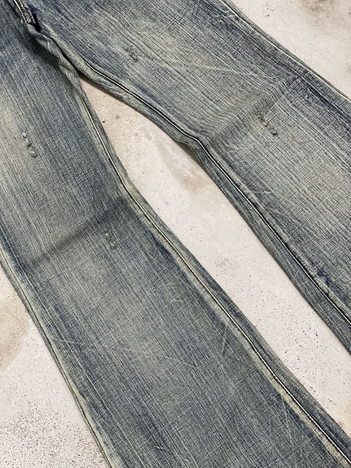 If Six Was Nine × Japanese Brand Still Mud Light Wash High Rise Flare Distressed Style Pants Size US 30 / EU 46 - 4 Thumbnail
