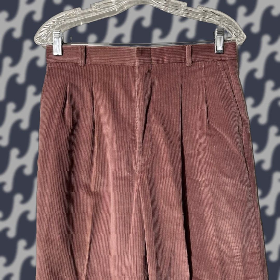 American Eagle Outfitters VINTAGE American Eagle Outfitters Pink Corduroy Straight Leg Pleated Trouser Women's 12 Size 34" / US 12 / IT 48 - 1 Thumbnail