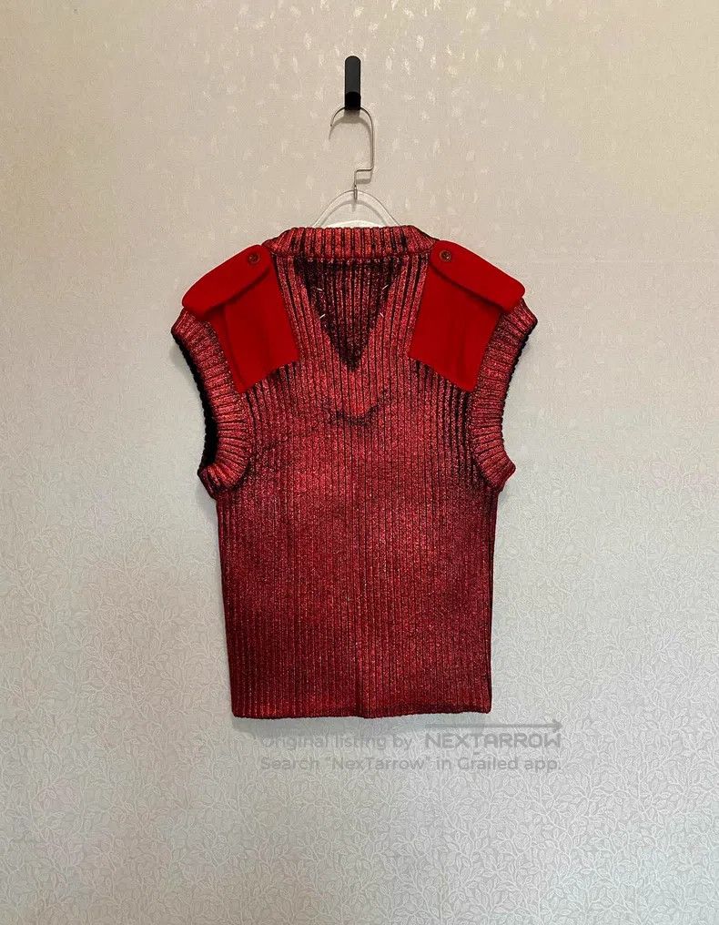 Maison Margiela Maison Margiela Knitted sweater with red brushed glue Size US S / EU 44-46 / 1 - 2 Thumbnail