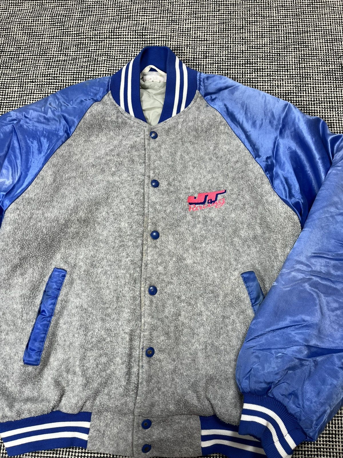 Vintage ➕ 90s vintage JT racing Bad Bones made in usa varsity jacket Size US L / EU 52-54 / 3 - 3 Thumbnail