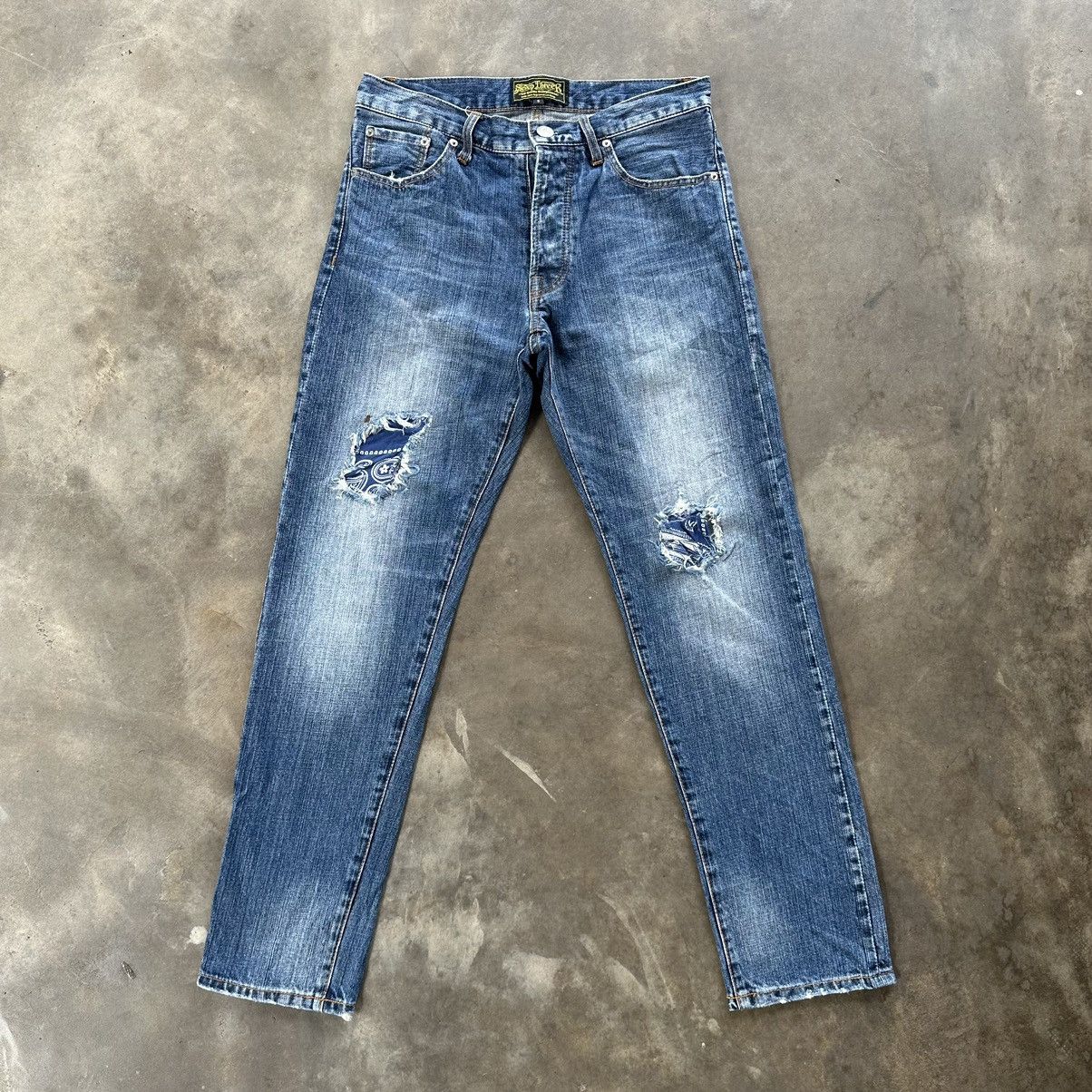 Japanese Brand × Jean × Vintage Vintage Seven ThreeR Faded Distressed Faded Denim Jean Pant Size US 31 - 1 Thumbnail