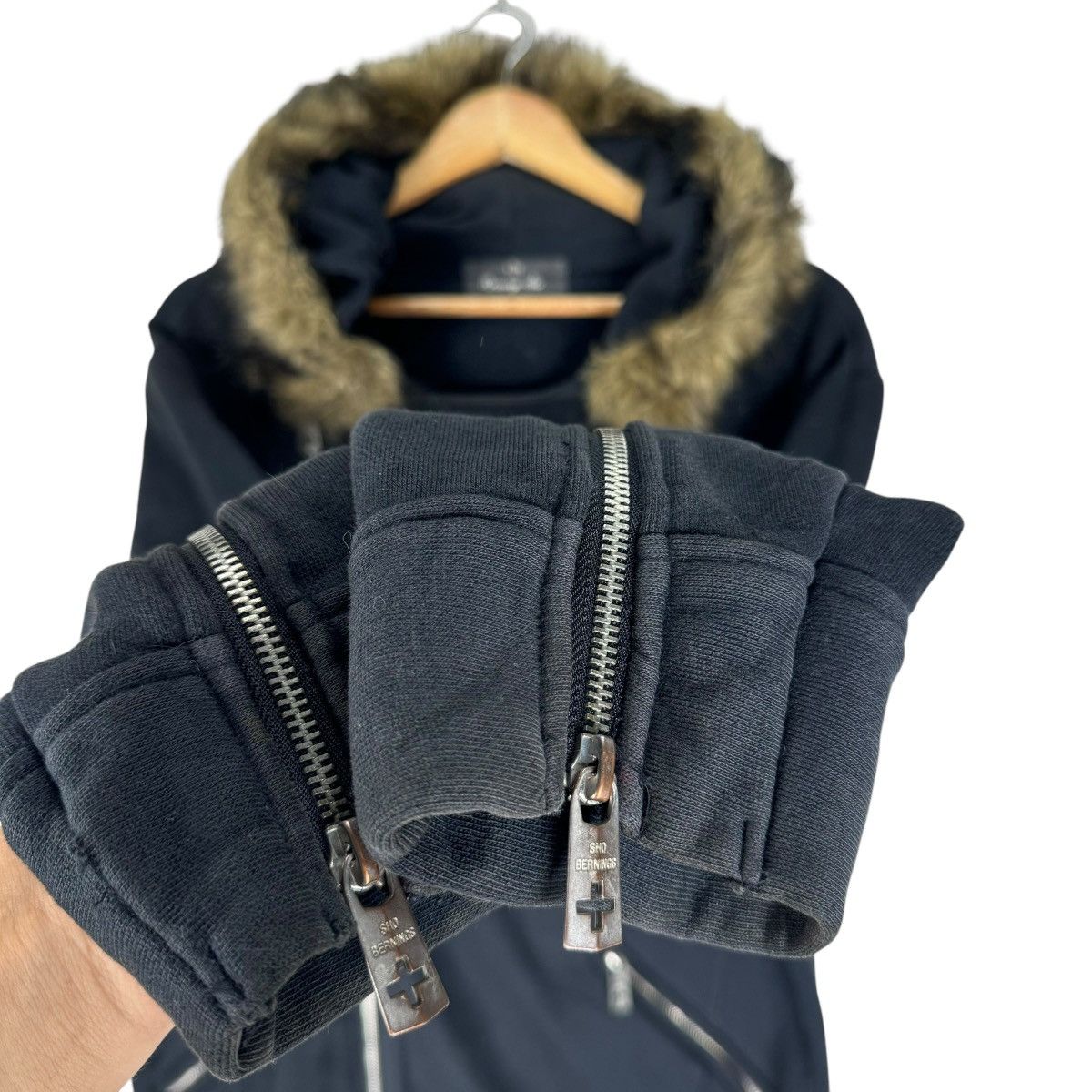 If Six Was Nine ☀️BERNINGS SHO HOODIE FUR SKULL SWEATSHIRT Size US L / EU 52-54 / 3 - 7 Thumbnail