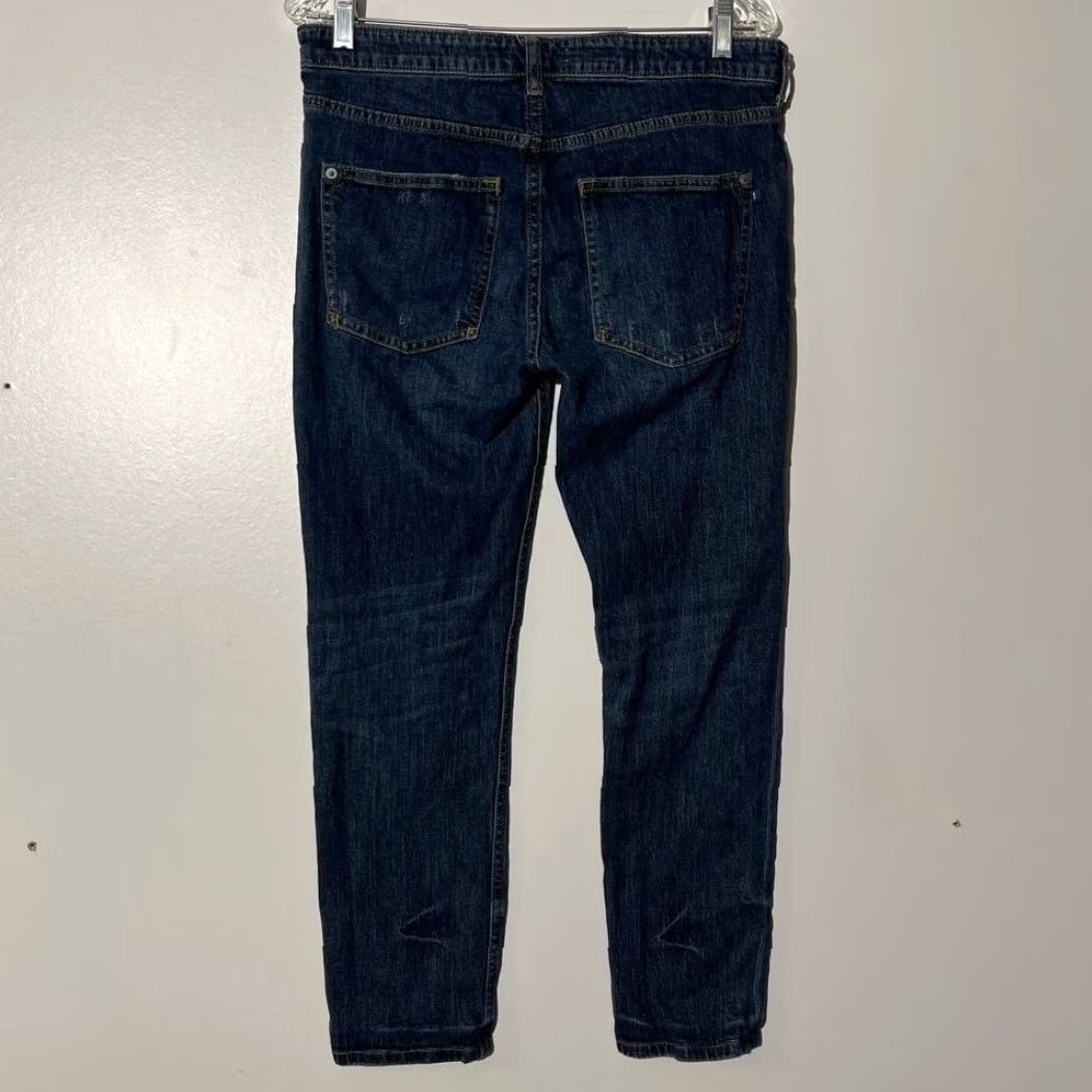 Anthropologie VINTAGE Anthropologie Pilcro Ankle Distressed Washed Dark Blue Denim Jeans Women Size 27 Size 27" / US 4 / IT 40 - 4 Thumbnail