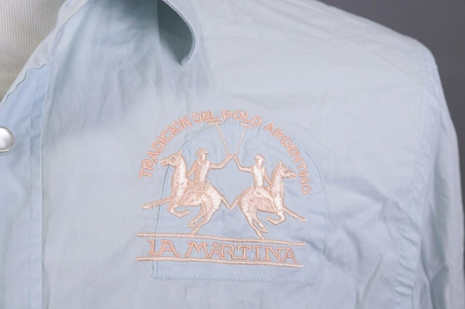 La Martina La Marina Buenos Aires Blue Button Down Shirt Size XXL Size US XXL / EU 58 / 5 - 4 Thumbnail