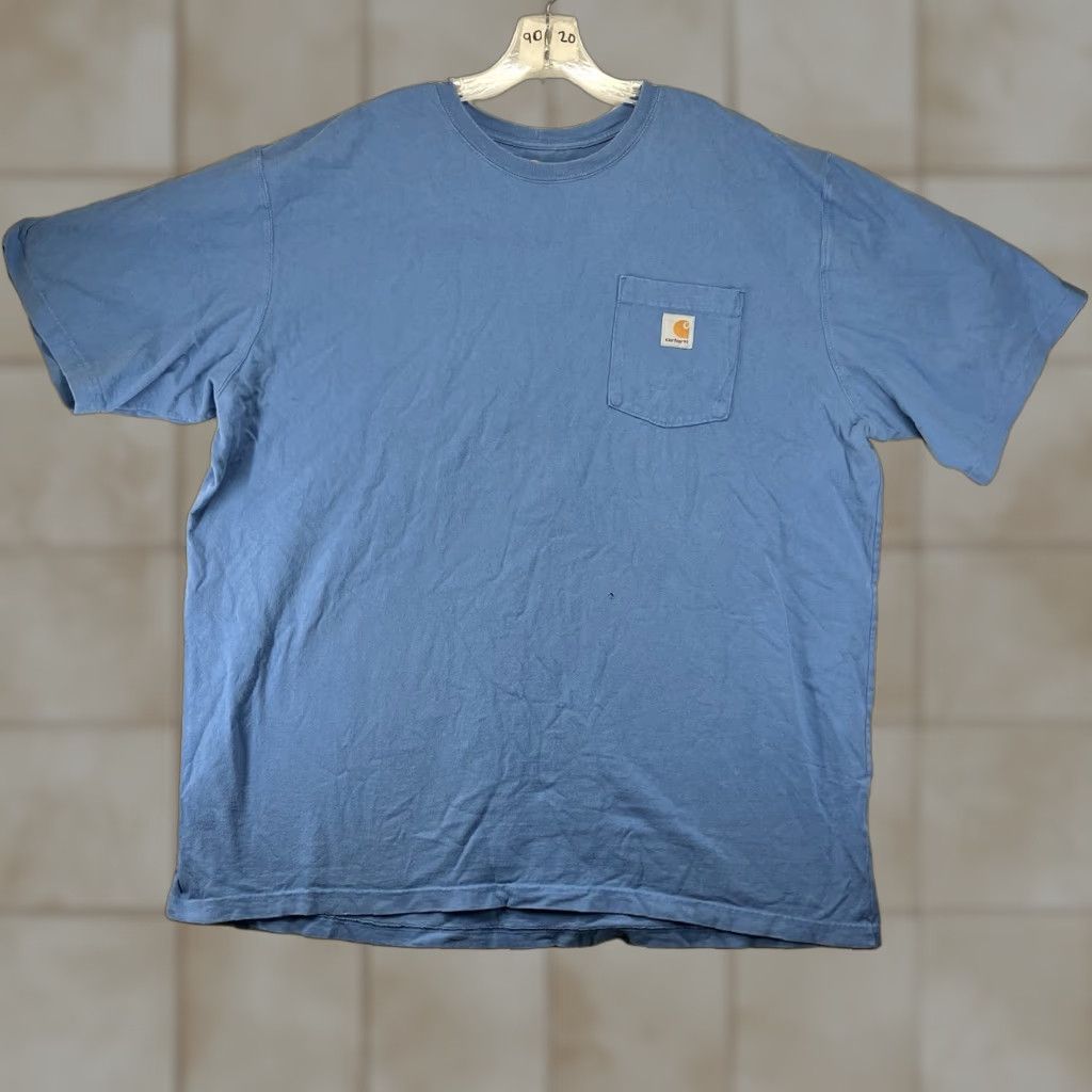 Carhartt Carhartt T-Shirt Mens 2XLT Blue Outdoor Pocket Crew Neck Logo Tee Big & Tall Size US XXL / EU 58 / 5 - 1 Thumbnail