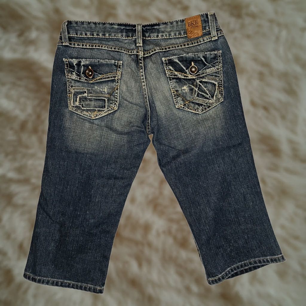 Vintage VINTAGE Buckle BKE Madison Shorts Women's Bermuda Denim Blue 27 Ultra Low-Rise Embroidered Pockets Size 27" / US 4 / IT 40 - 1 Thumbnail