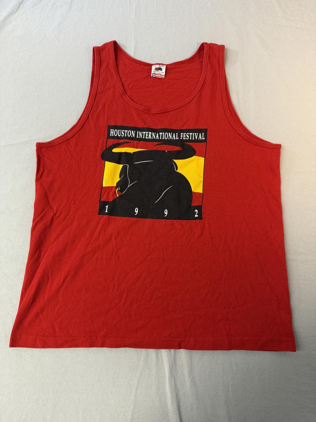 Fruit Of The Loom Rodeo Tank Top 1992 Houston International Festival Bull L Size US L / EU 52-54 / 3 - 1 Thumbnail