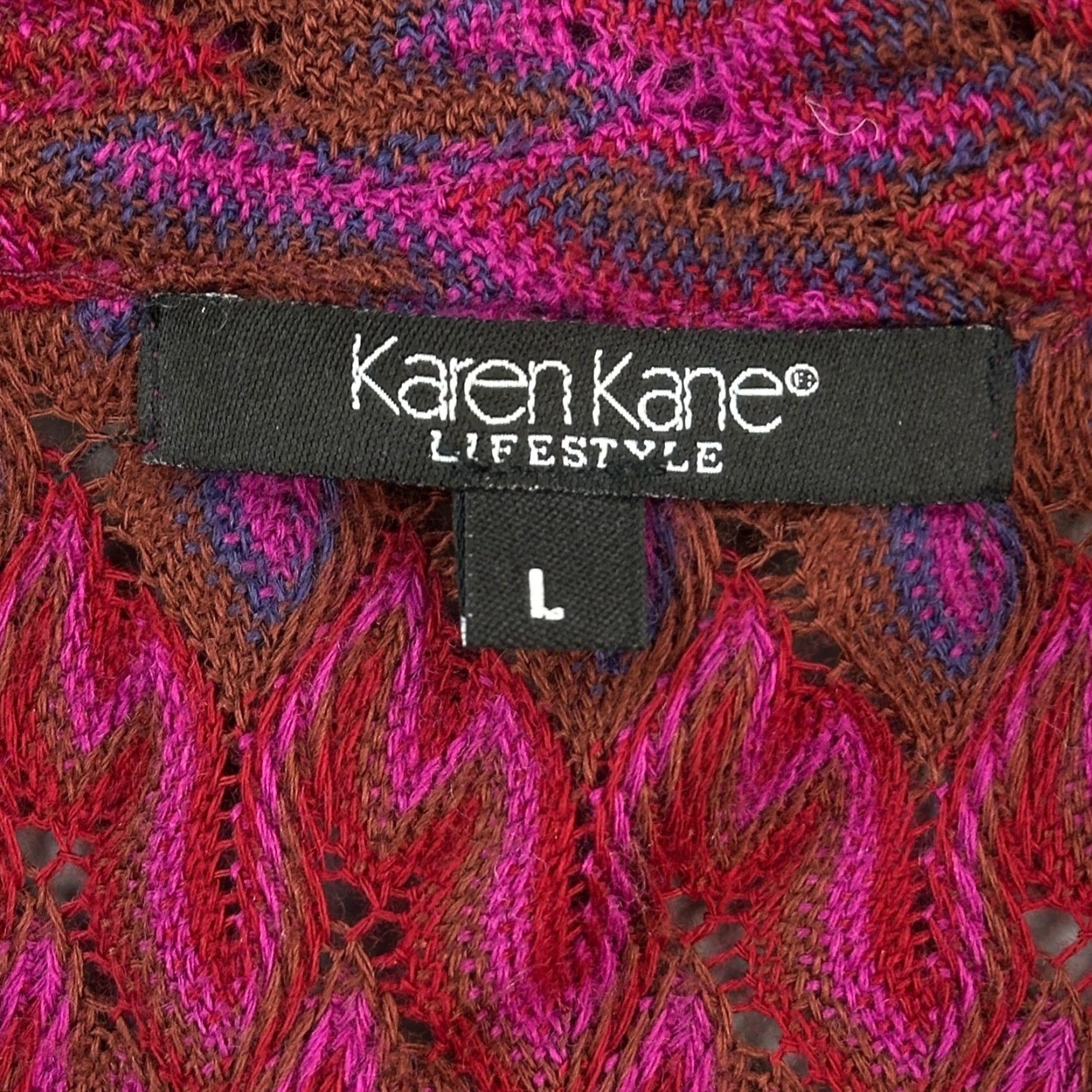 Vintage Karen Kane Cardigan Top Women's Large Zig Zag Open Knit Button Front Blouse Size L / US 10 / IT 46 - 5 Thumbnail