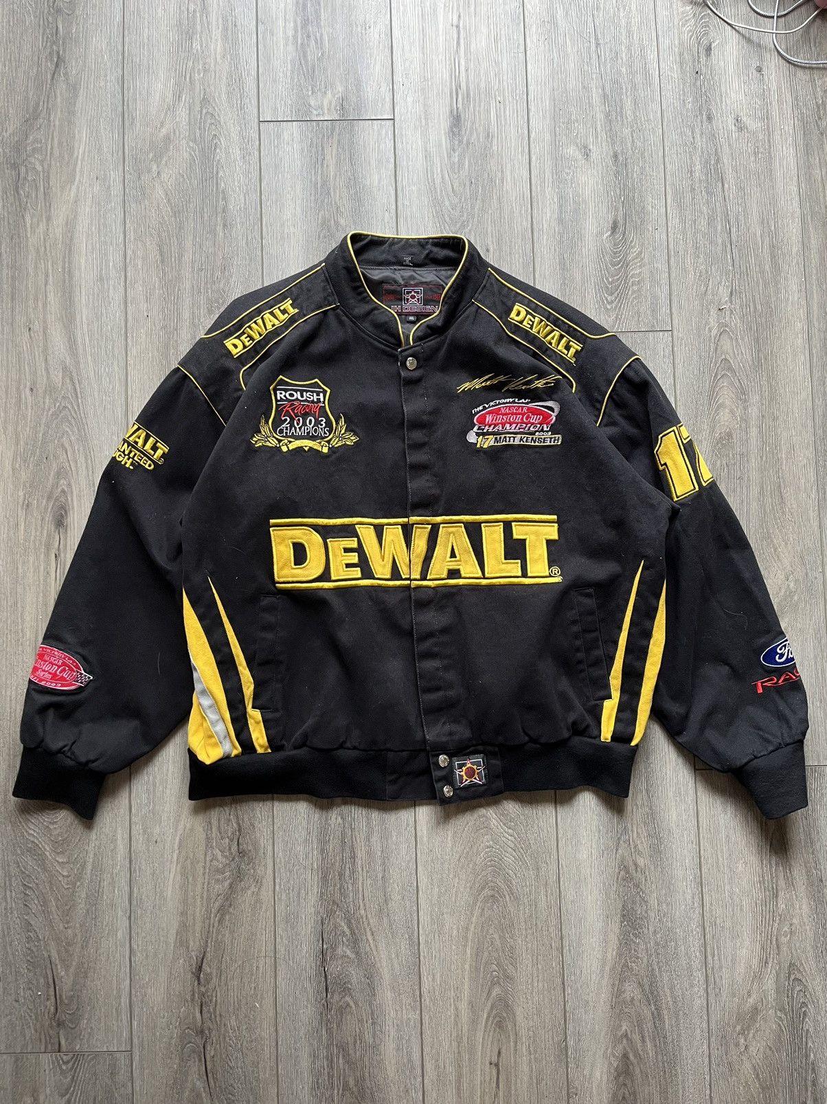 JH Design × NASCAR × Vintage Nascar Jacket DEWALT MATT KENSETH 