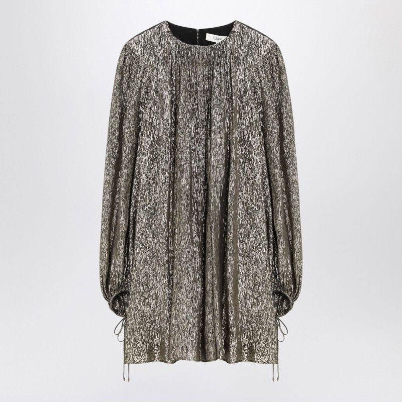 【関税&送料込】Chloe Black Gold Mini Dress In Lame Blend Chloé Black/gold mini dress in lamé blend | TheDoubleF