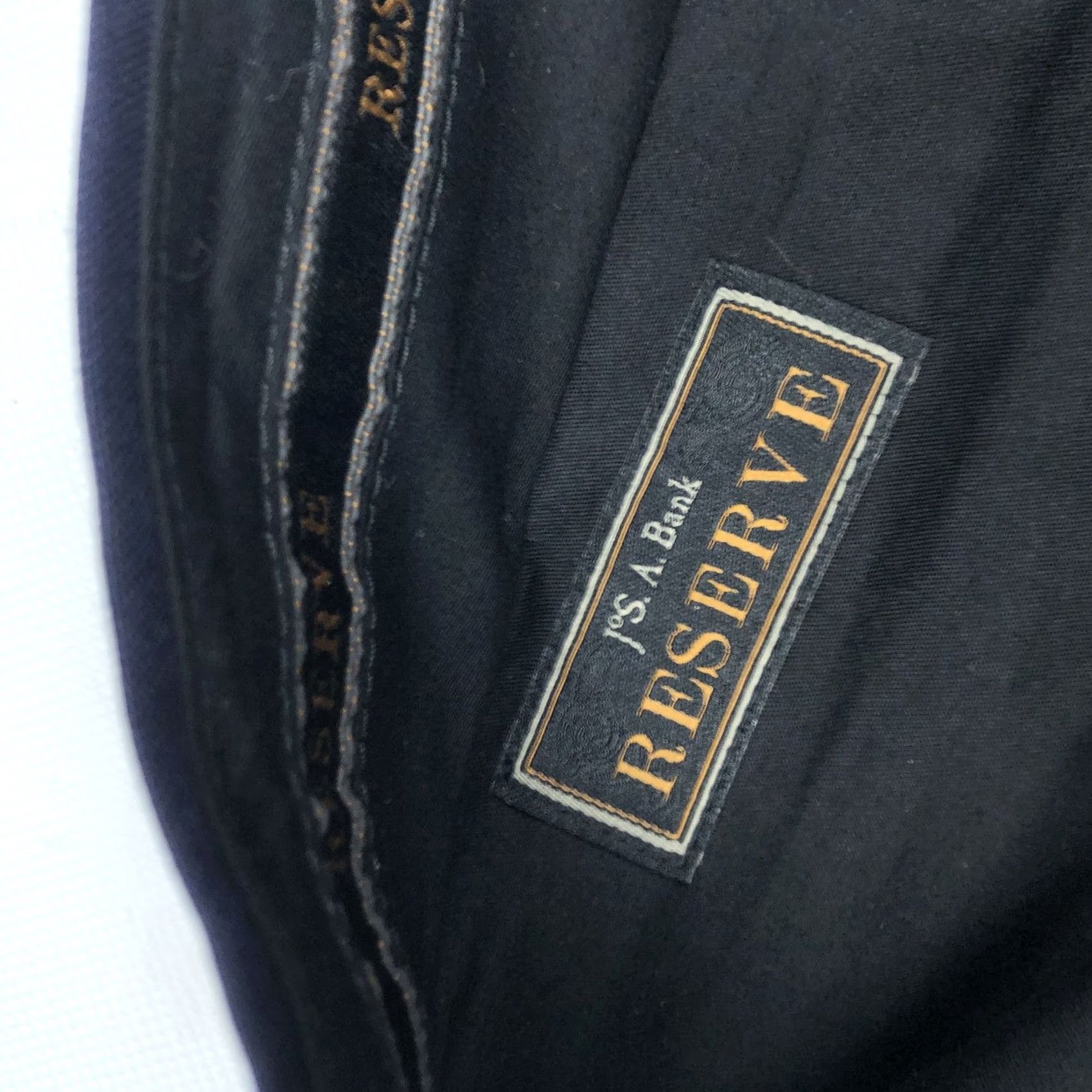 Vintage Jos A. Bank Reserve Vitale Barberis Canonico 100% Wool Dress Pants Navy 40R Men's Straight Flat Front Classic Formal Business Casual Dress Pants Men Size US 40 / EU 56 - 6 Thumbnail