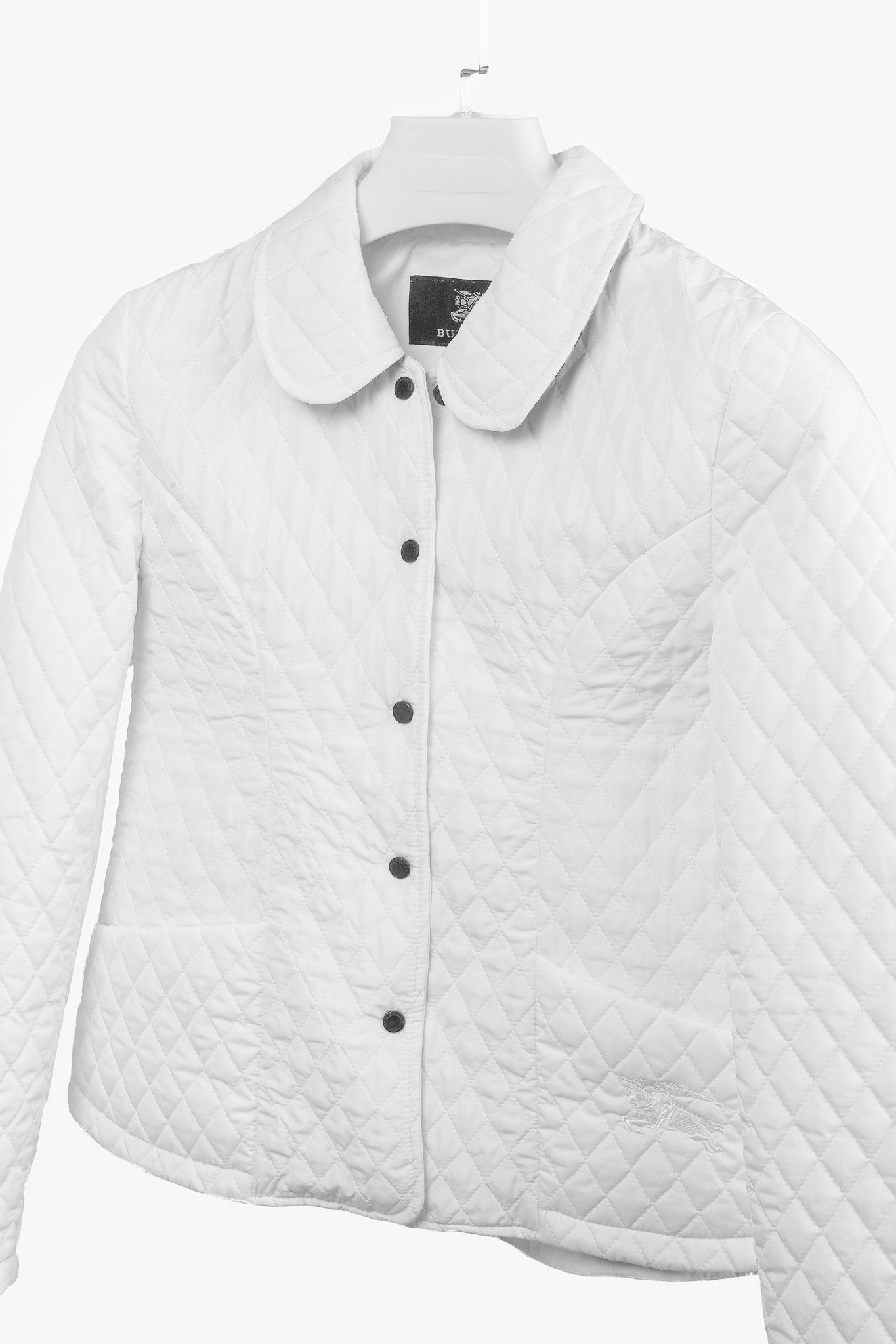 Burberry Burberry White Quilted Snap-Closure Peter Pan Collar Jacket Size XS / US 0-2 / IT 36-38 - 3 Thumbnail