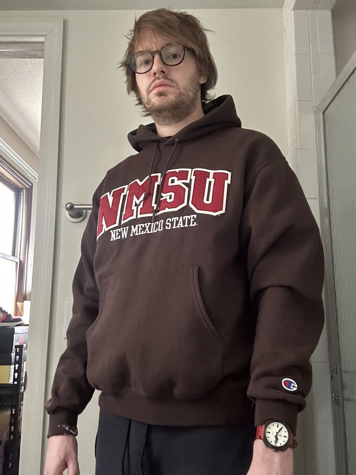 Champion NMSU BROWN BURGUNDY CREAM TACKLE TWiLL REVERSE WEAVE HOODiE Size US L / EU 52-54 / 3 - 24 Thumbnail