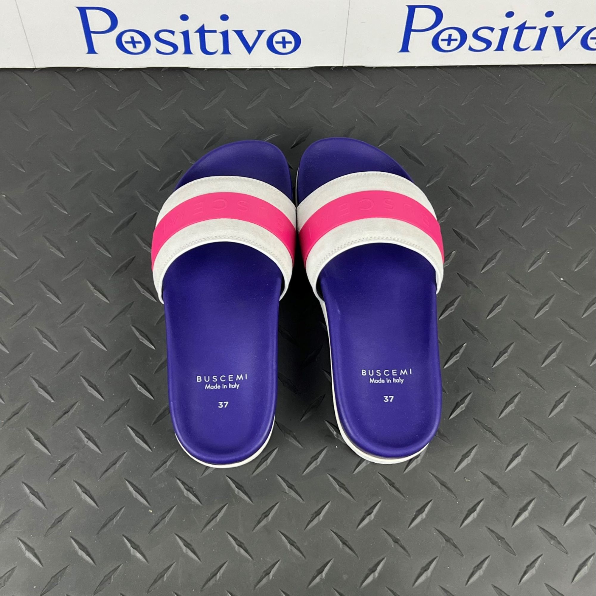 Buscemi Buscemi Slide Sport Purple Trio Leather Sandals US 7 EU 37 Size US 7 / IT 37 - 5 Thumbnail