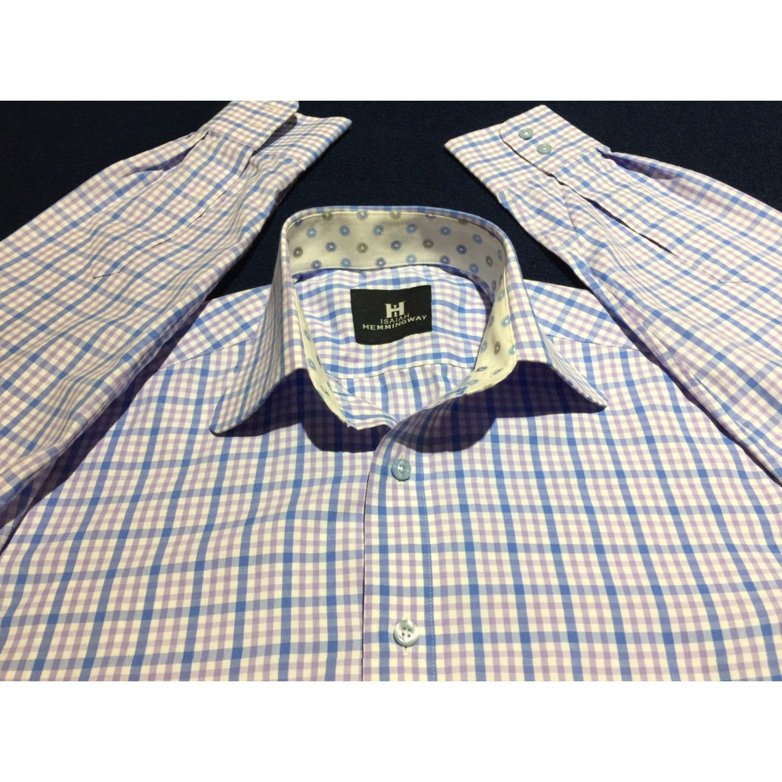 Isaia NEW YORK DESIGNER ISAIAH HEMMINGWAY BUTTON-UP SHIRT M MULTI-COLOR SLIM FIT PLAID MENS Size US M / EU 48-50 / 2 - 2 Thumbnail