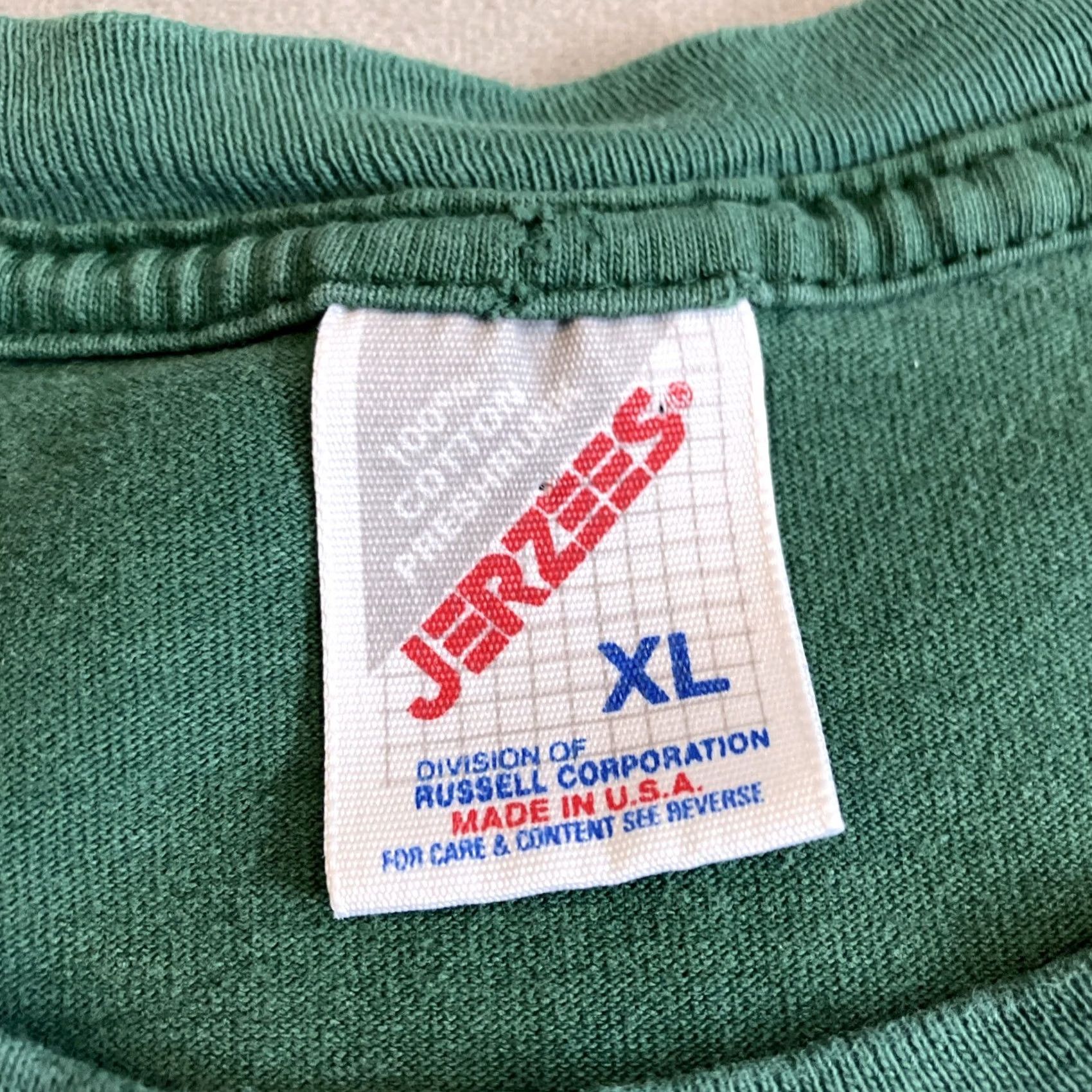 Jerzees VINTAGE Jerzees Hershey Park Embroidered Green T Shirt Men's XL RARE 90s Shirt Crew Neck Short Sleeve Cotton United States Size US XL / EU 56 / 4 - 3 Thumbnail