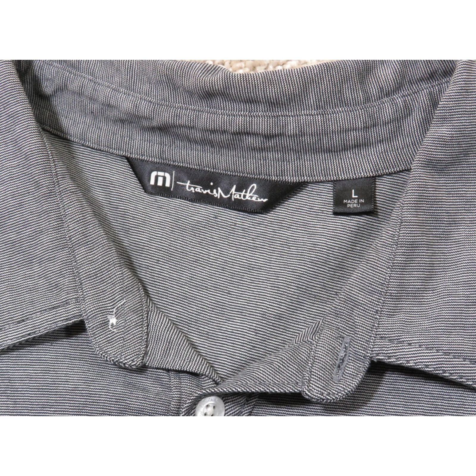 TravisMathew Travis Mathew Polo Shirt Men L Gray White Logo Golf Casual Size US L / EU 52-54 / 3 - 5 Thumbnail