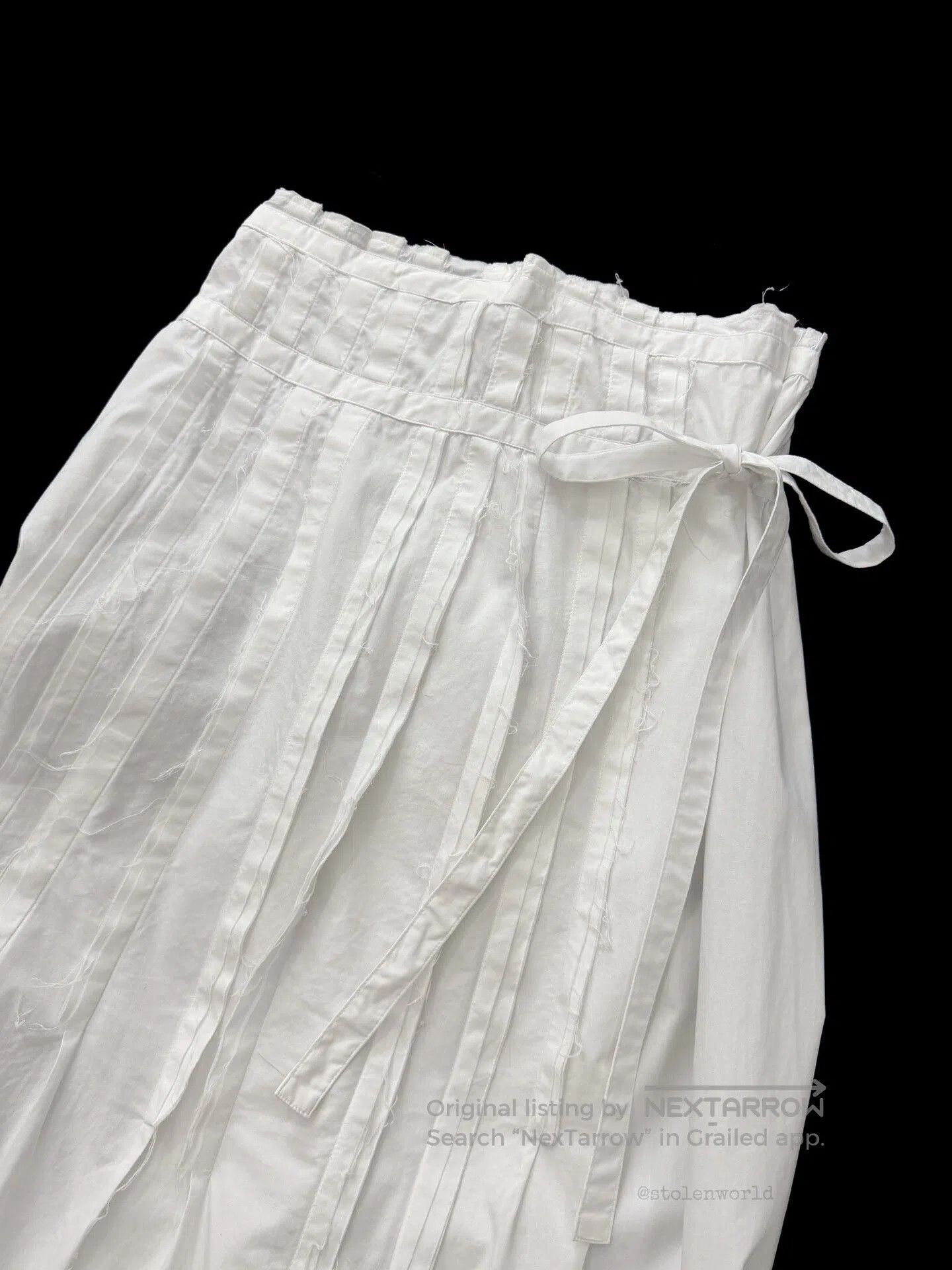 Comme des Garcons White Pleated Wrap Skirt by Comme des Garçons. Size 26" / US 2 / IT 38 - 2 Thumbnail