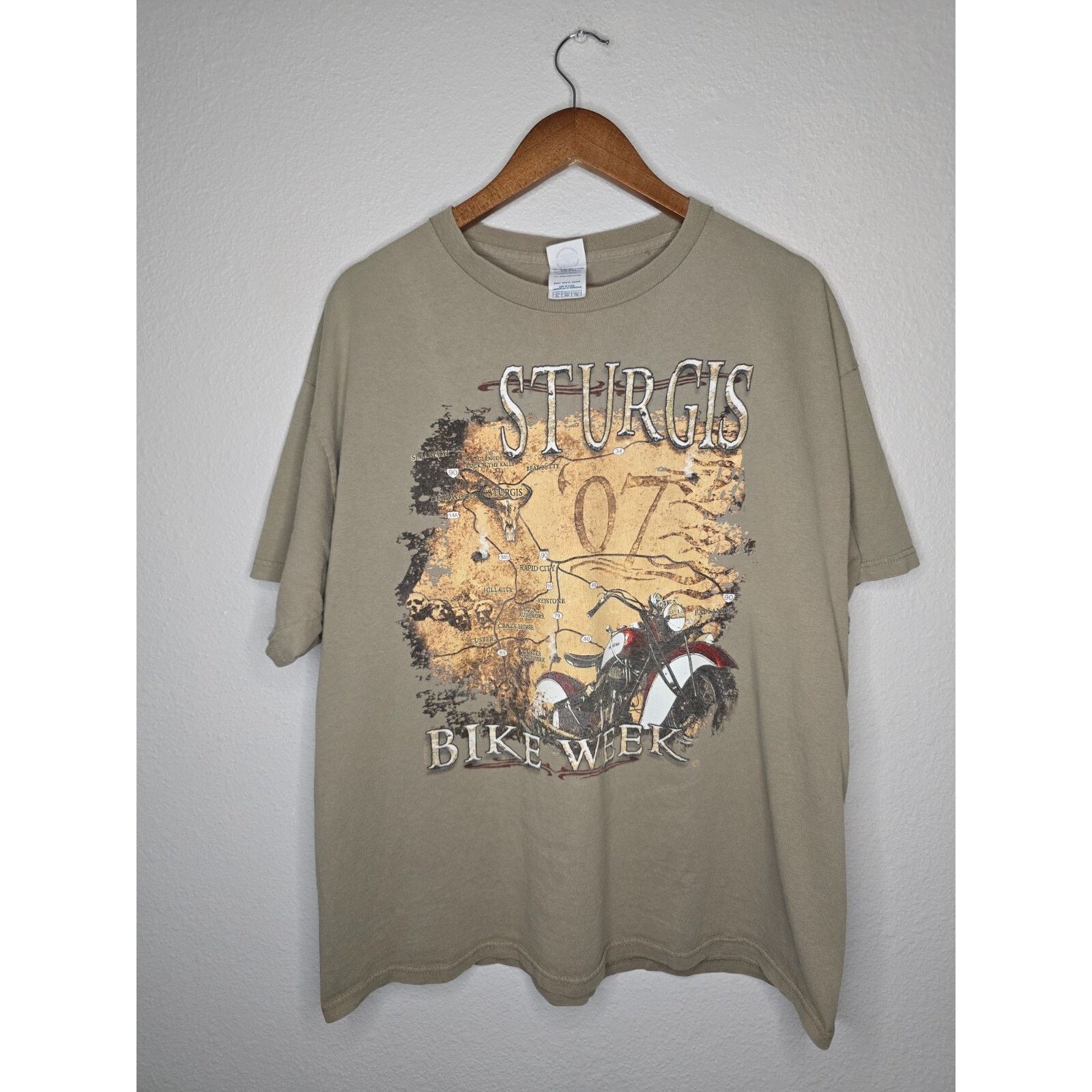 Delta Sturgis 2007 Shirt Bike Week Brown Motorcycle Tee XL Size US L / EU 52-54 / 3 - 2 Thumbnail