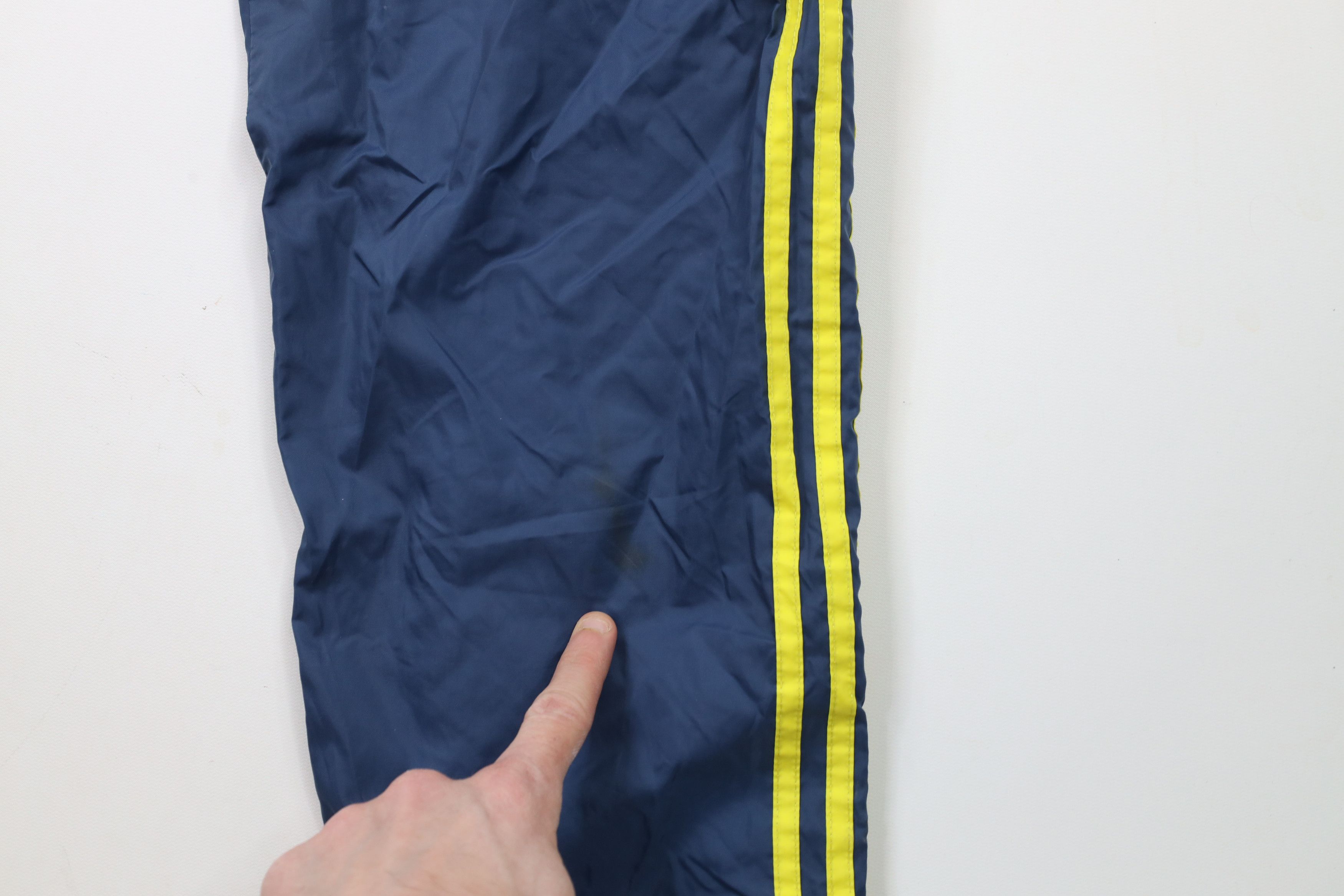 Adidas × Vintage Vintage 90s Adidas Spell Out Lined Tearaway Pants Blue Size US 34 / EU 50 - 5 Thumbnail