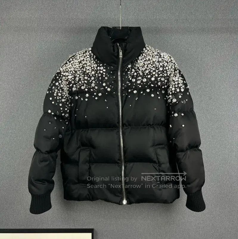 Miu Miu Miu Miu Black Puffer Jacket with Embellishments . Size M / US 6-8 / IT 42-44 - 1 Thumbnail