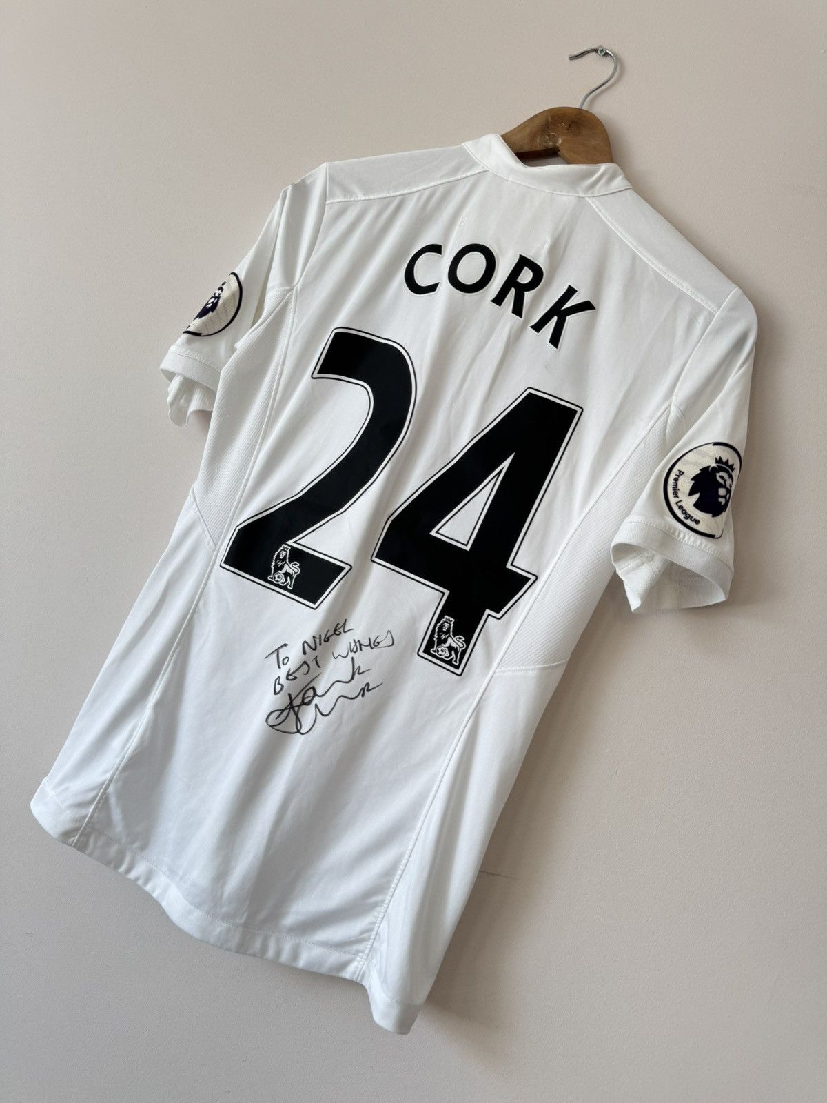 Joma Jack Cork #24 Swansea City 2016-2017 Match Worn Signed Shirt Size US M / EU 48-50 / 2 - 4 Thumbnail