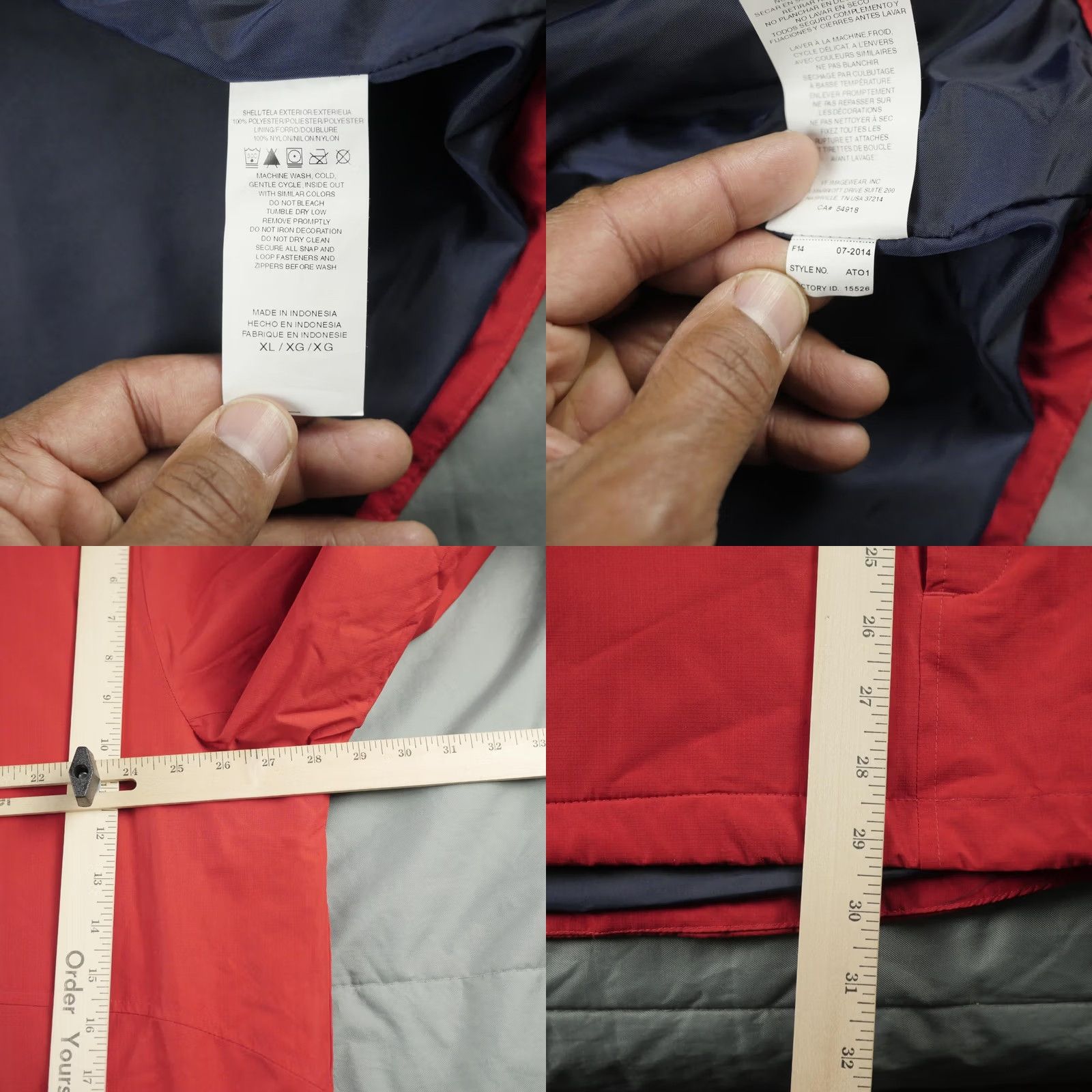 MLB Washington Nationals Jacket Mens XL Red Majestic MLB Full Zip Authentic 2014 Size US XL / EU 56 / 4 - 8 Thumbnail
