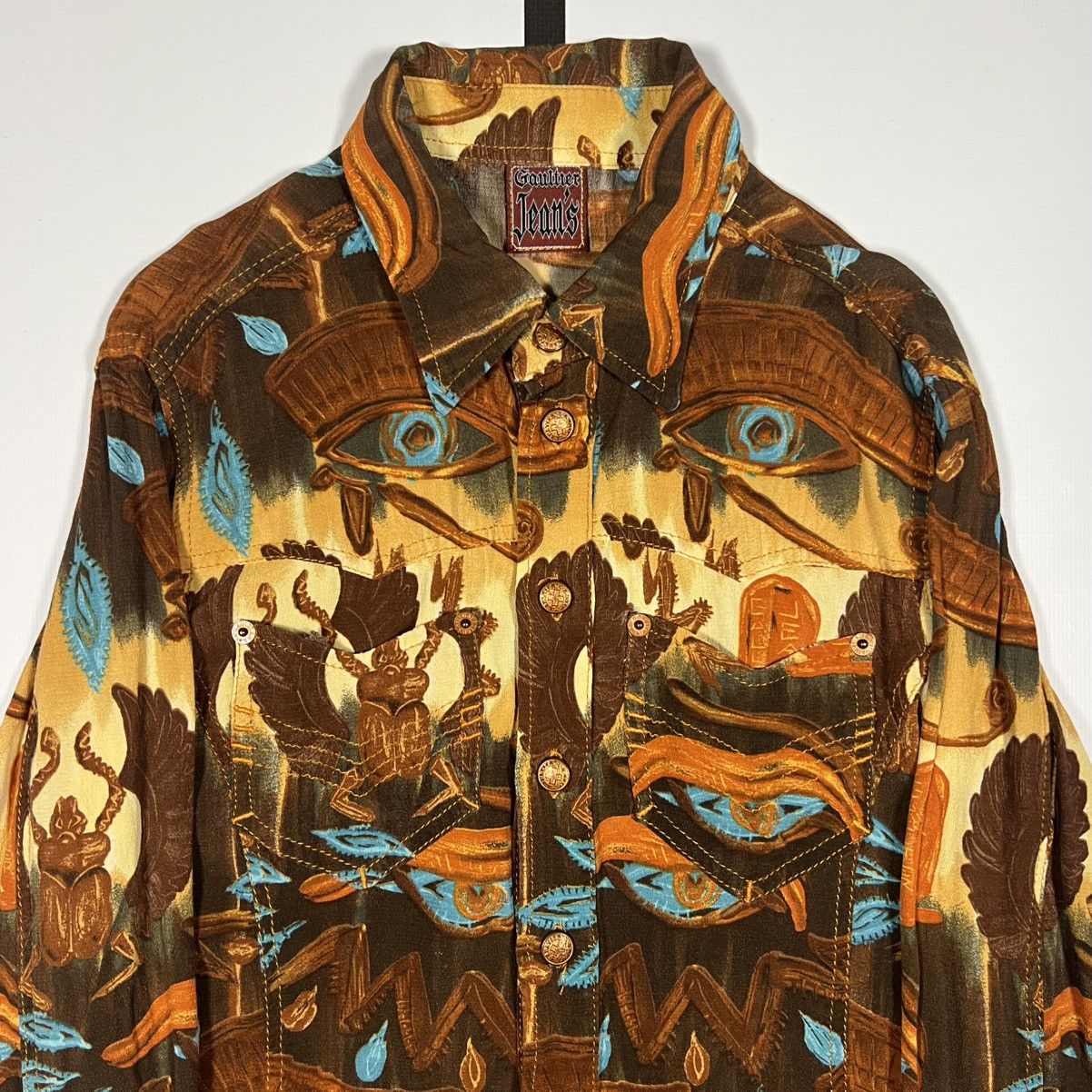 Jean Paul Gaultier |[ SS97 Jean Paul Gaultier Egyptian Print Button Up Shirt ]| Size US S / EU 44-46 / 1 - 3 Thumbnail