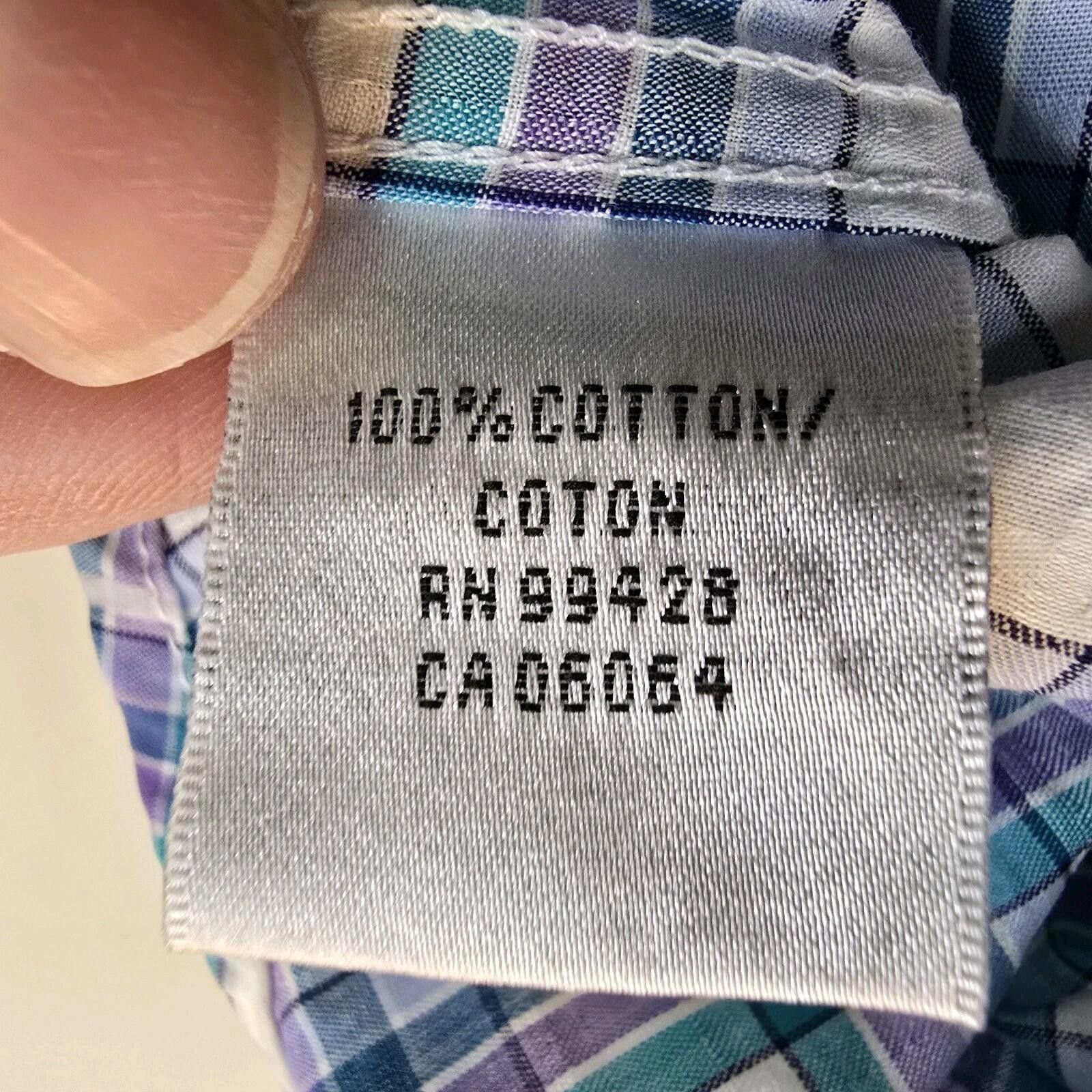 Other BUGATCHI Long Sleeved Plaid Button Up Shirt Men's XL Blue Size US XL / EU 56 / 4 - 5 Thumbnail