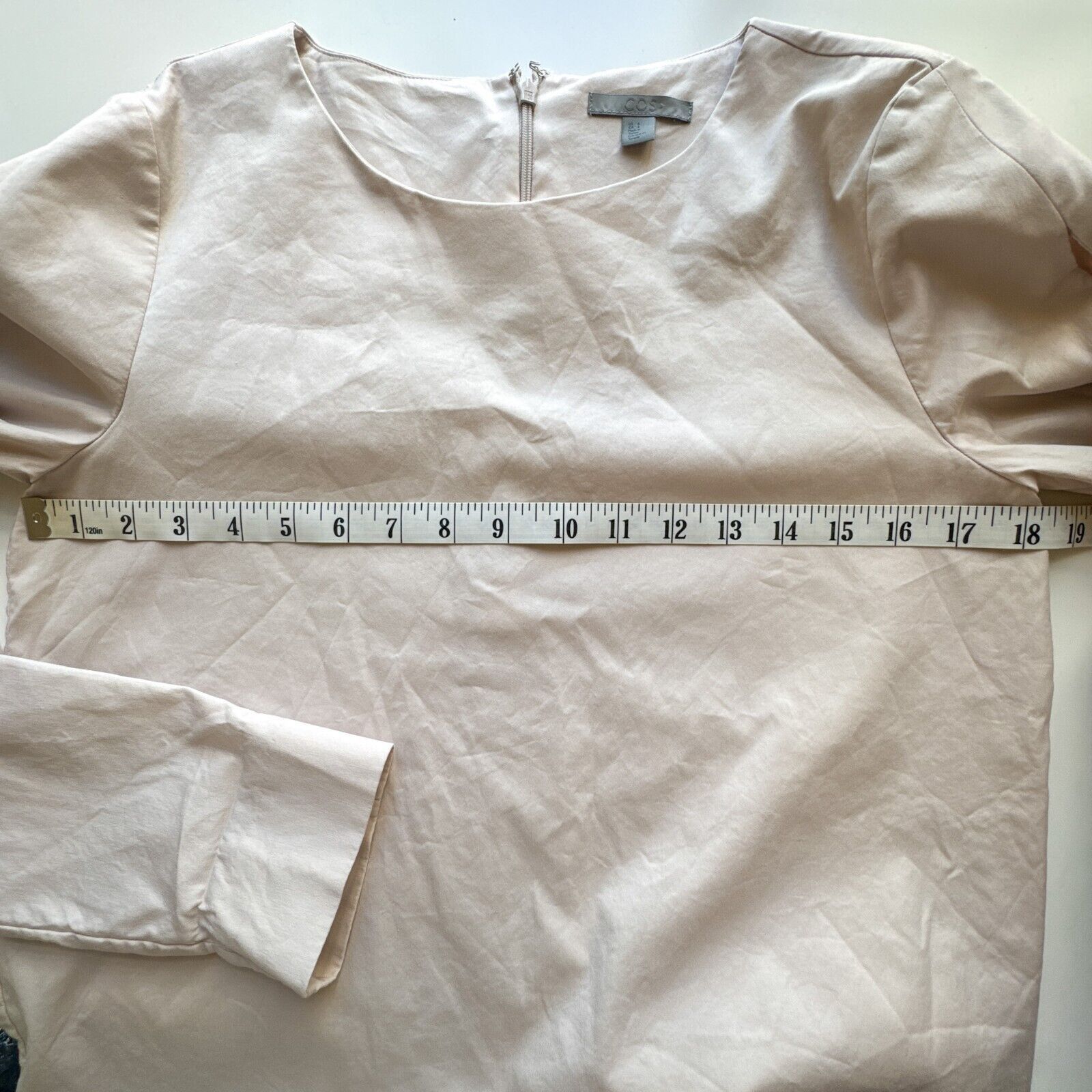 Cos COS Bow Sleeve Ties Accent Long Sleeve Top Beige Taupe Sz 6 Size M / US 6-8 / IT 42-44 - 9 Thumbnail