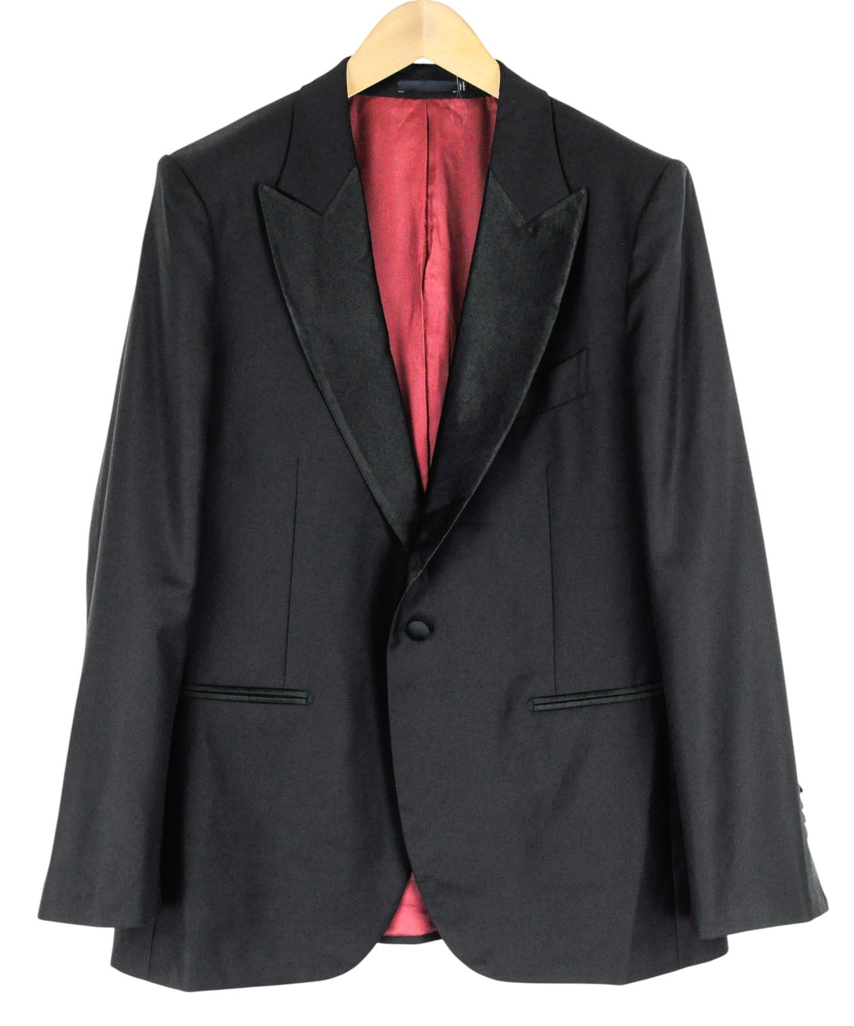 Suitsupply LAZIO TUX UK44S Black Wool 2 Piece Suit 57834 Size 44S - 2 Thumbnail
