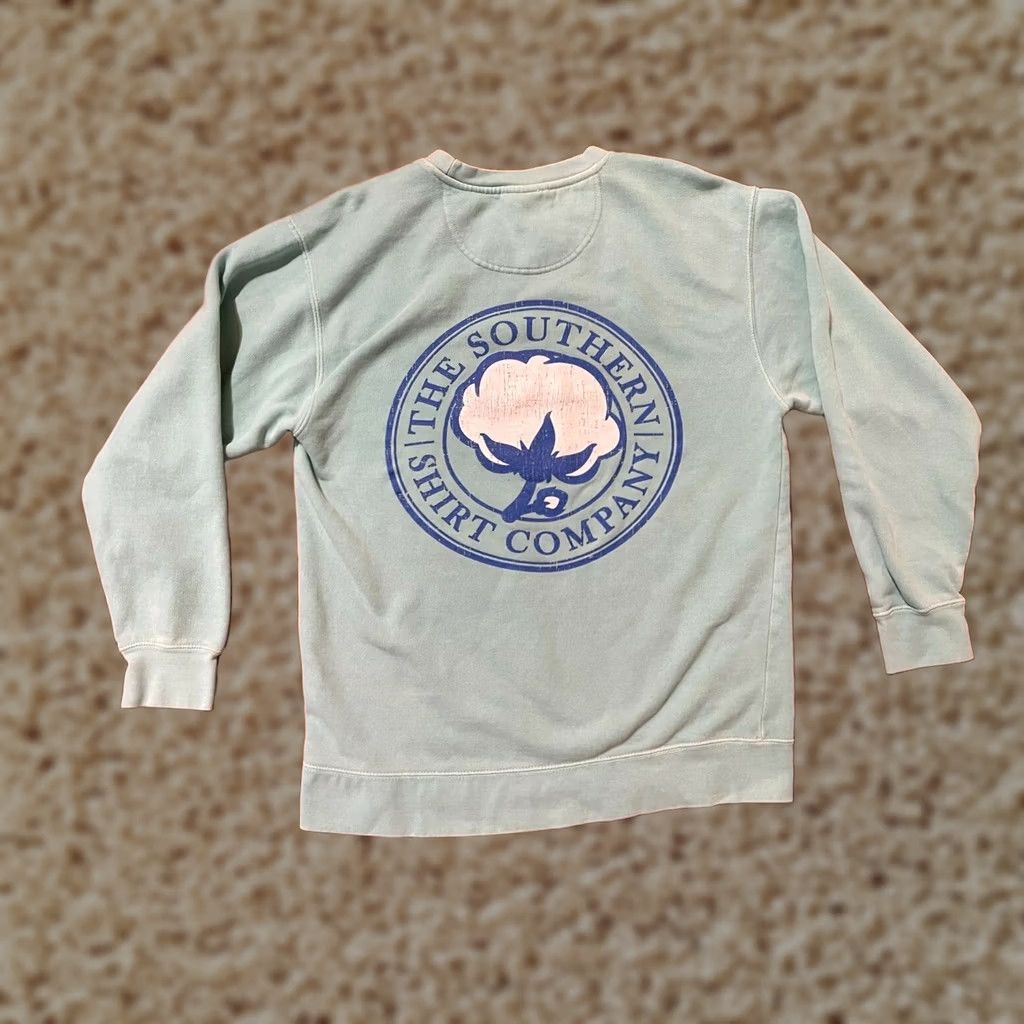 AQUA Southern Shirt Company Pastel Aqua Pullover Crewneck Sweatshirt Men's M Size US M / EU 48-50 / 2 - 1 Thumbnail