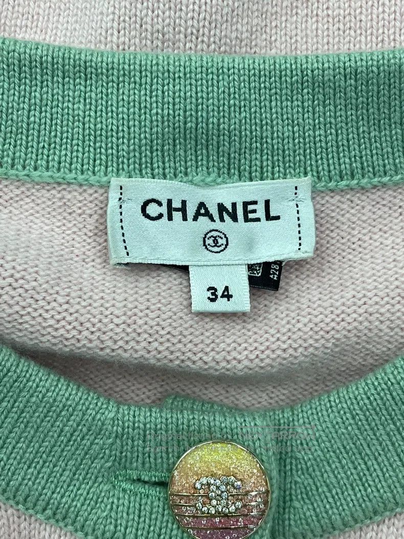 Chanel Chanel 24C pink and green diamond buckle four-pocket knitt Size XXS / US 00 / IT 34 - 4 Thumbnail