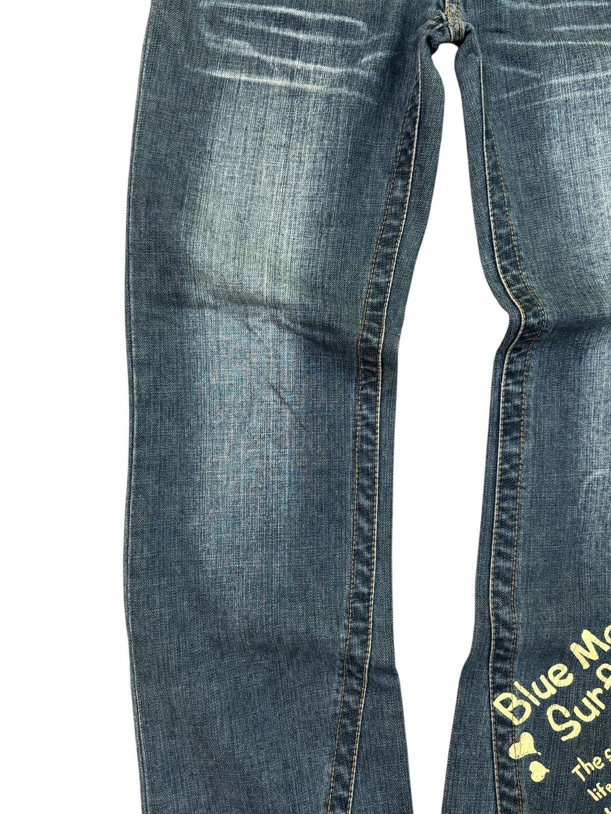Japanese Brand BLUE MOON BLUE PRINTED POEM SURF EMBROIDERY LOW RISE DENIM Size US 28 / EU 44 - 7 Thumbnail